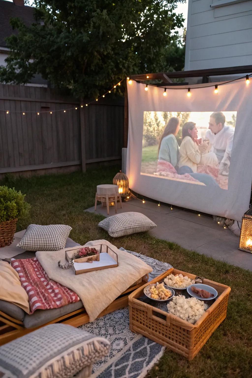 An open-air movie night offers an intimate and memorable birthday setting.