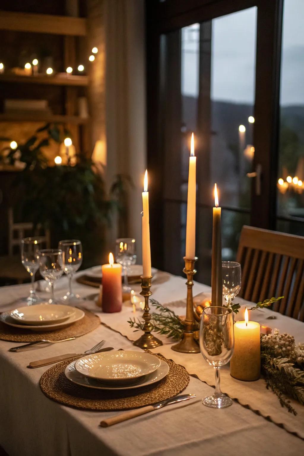 Candles provide a comfortable and inviting glow to any birthday event.