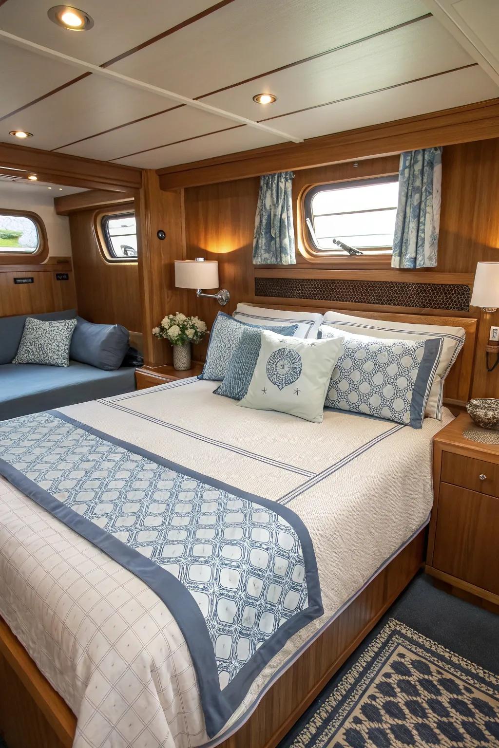Achieve a balanced look through coordinated bedding ensembles.