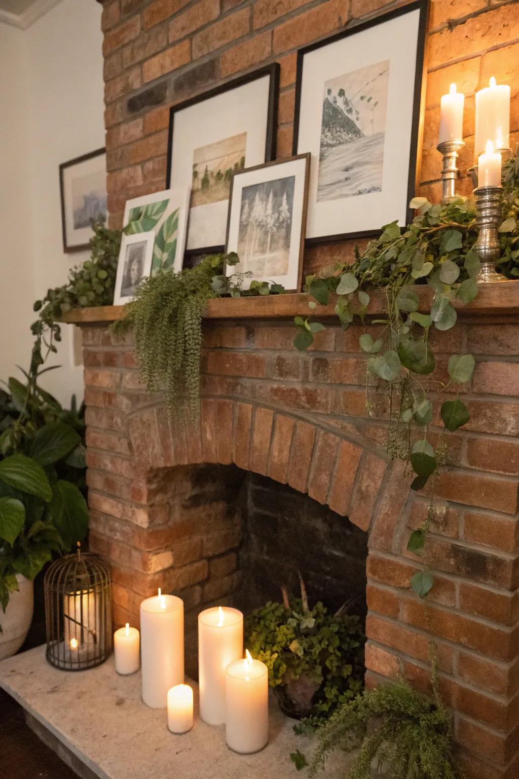 Decorative elements will give your fireplace life.