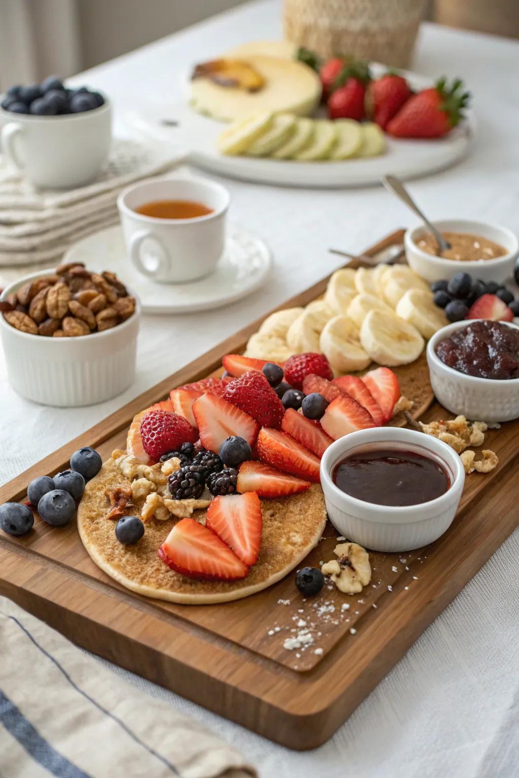 A craft-your-own stack station encourages an interactive and enjoyable brunch experience.