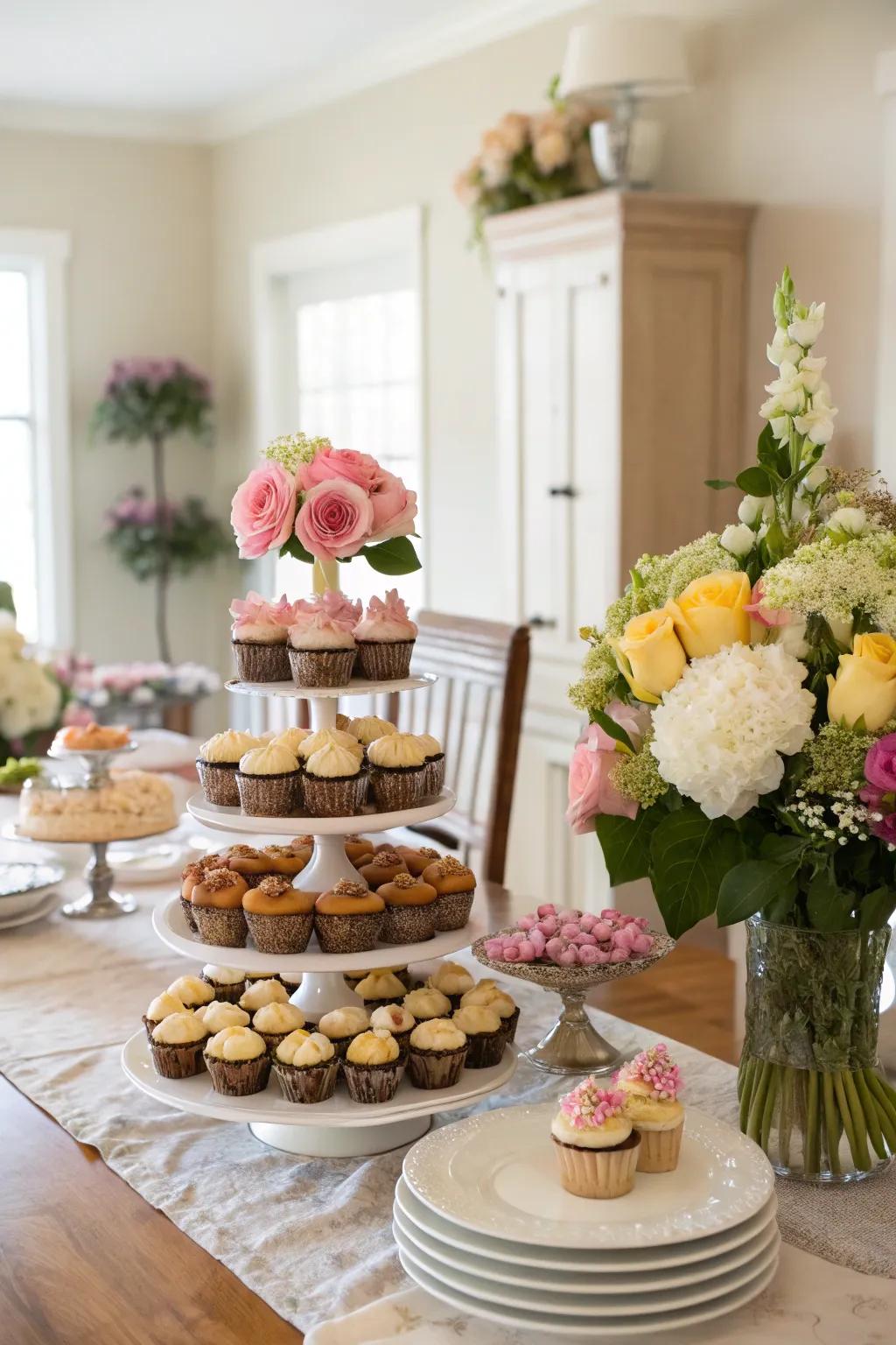 Transform your buffet into a work of art with an eye-catching centerpiece.