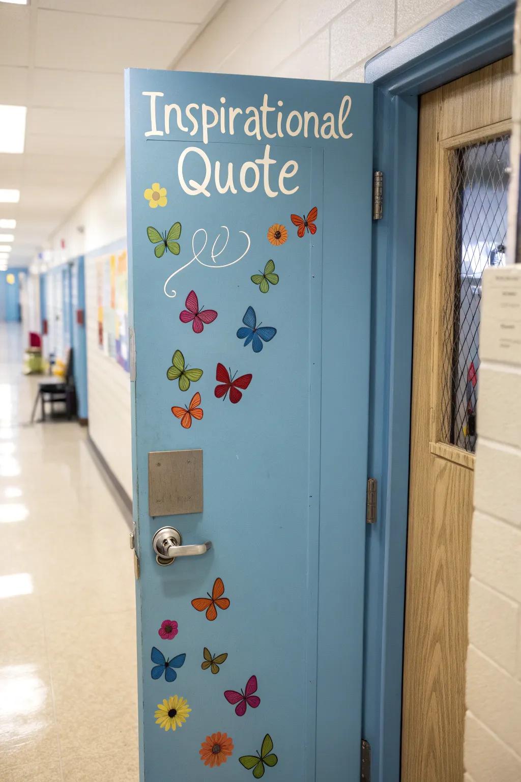 Inspire with words and wings on your classroom door.