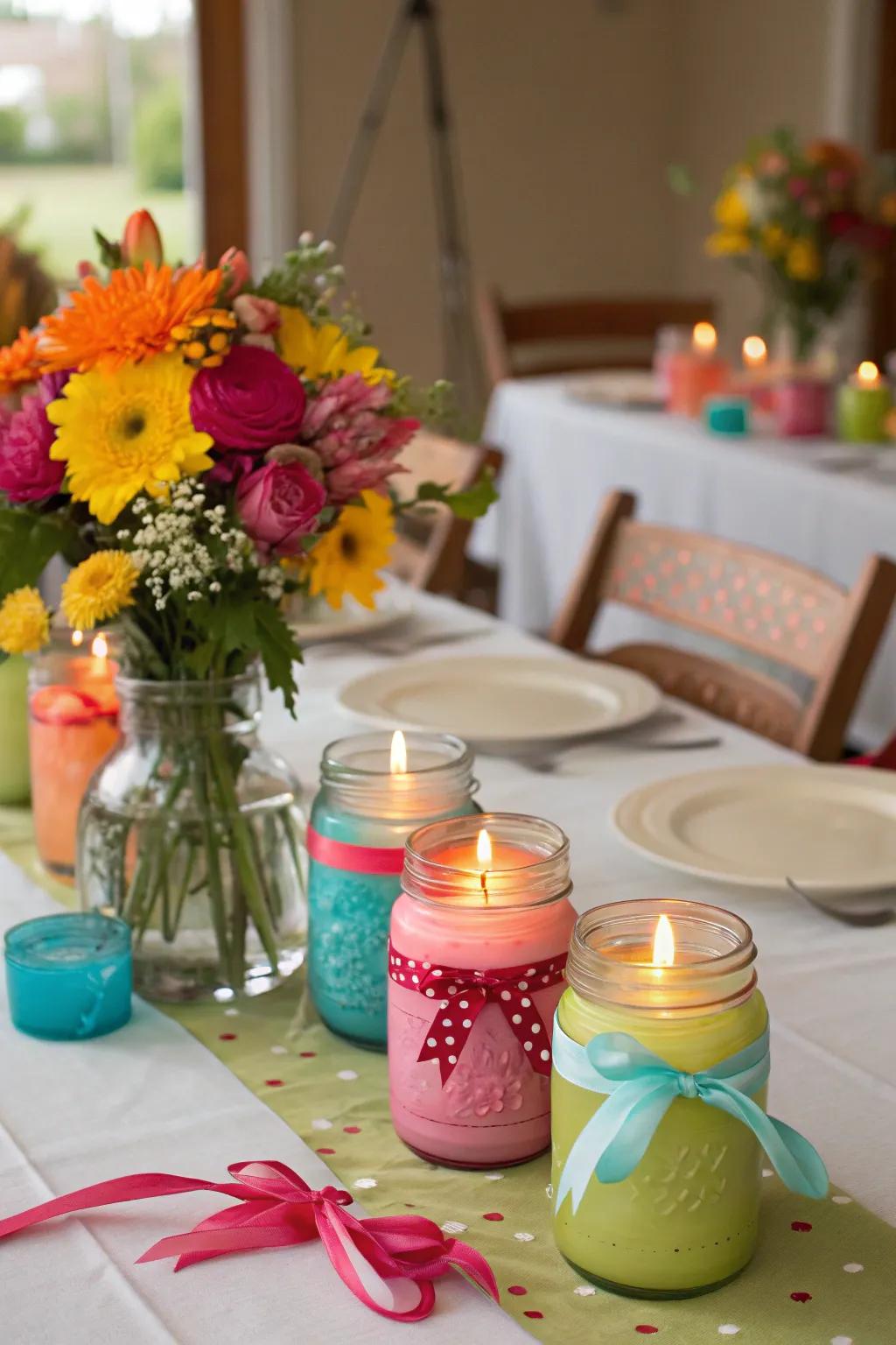 Brighten your tablescape with jars.