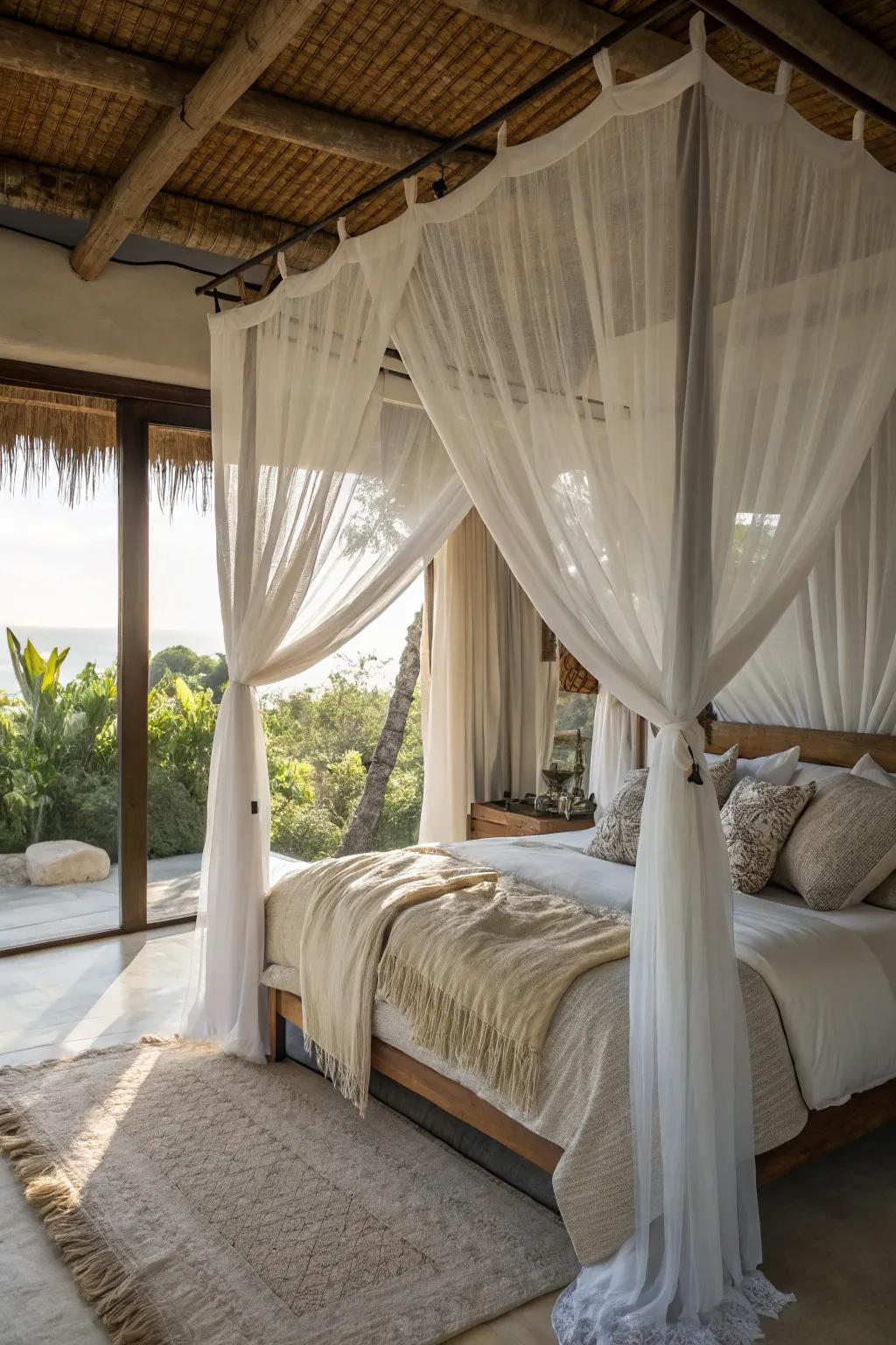 Transparent materials form a bright and whimsical atmosphere.