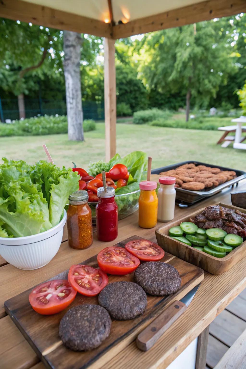 Create your ultimate burger with a DIY setup.