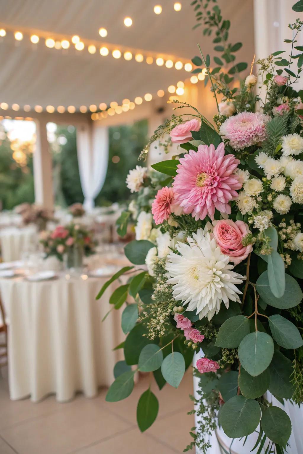 Blossom Mums add volume and texture to any wedding flower arrangement.