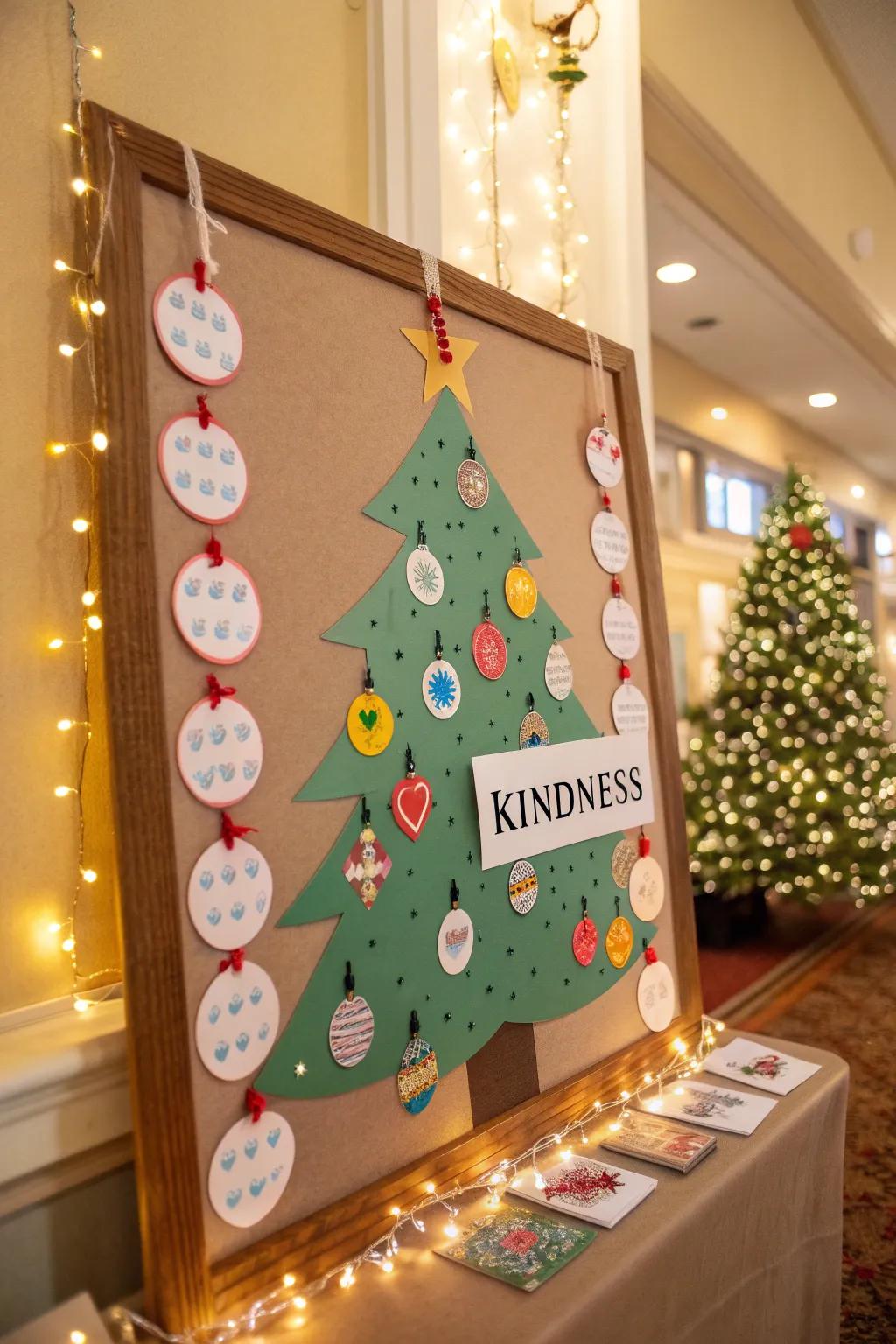 Encourage kindness with a Christmas tree filled with good deeds.