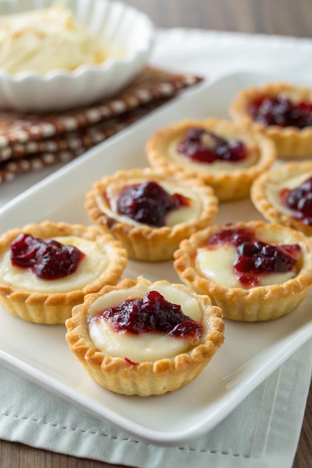 Brie and cranberry tartlets are a delicious holiday tradition.