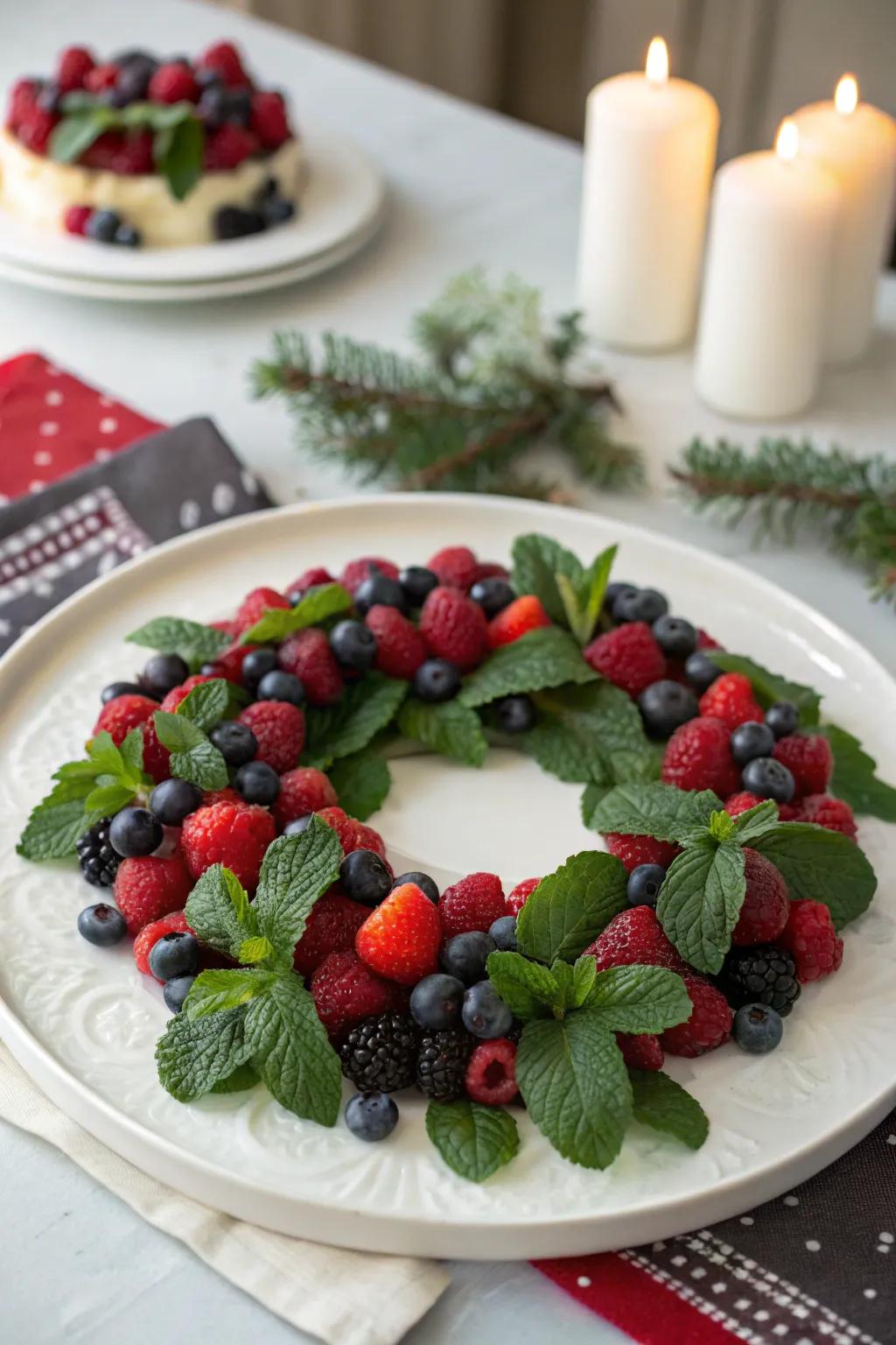 A refreshing berry circle to adorn your festive spread.