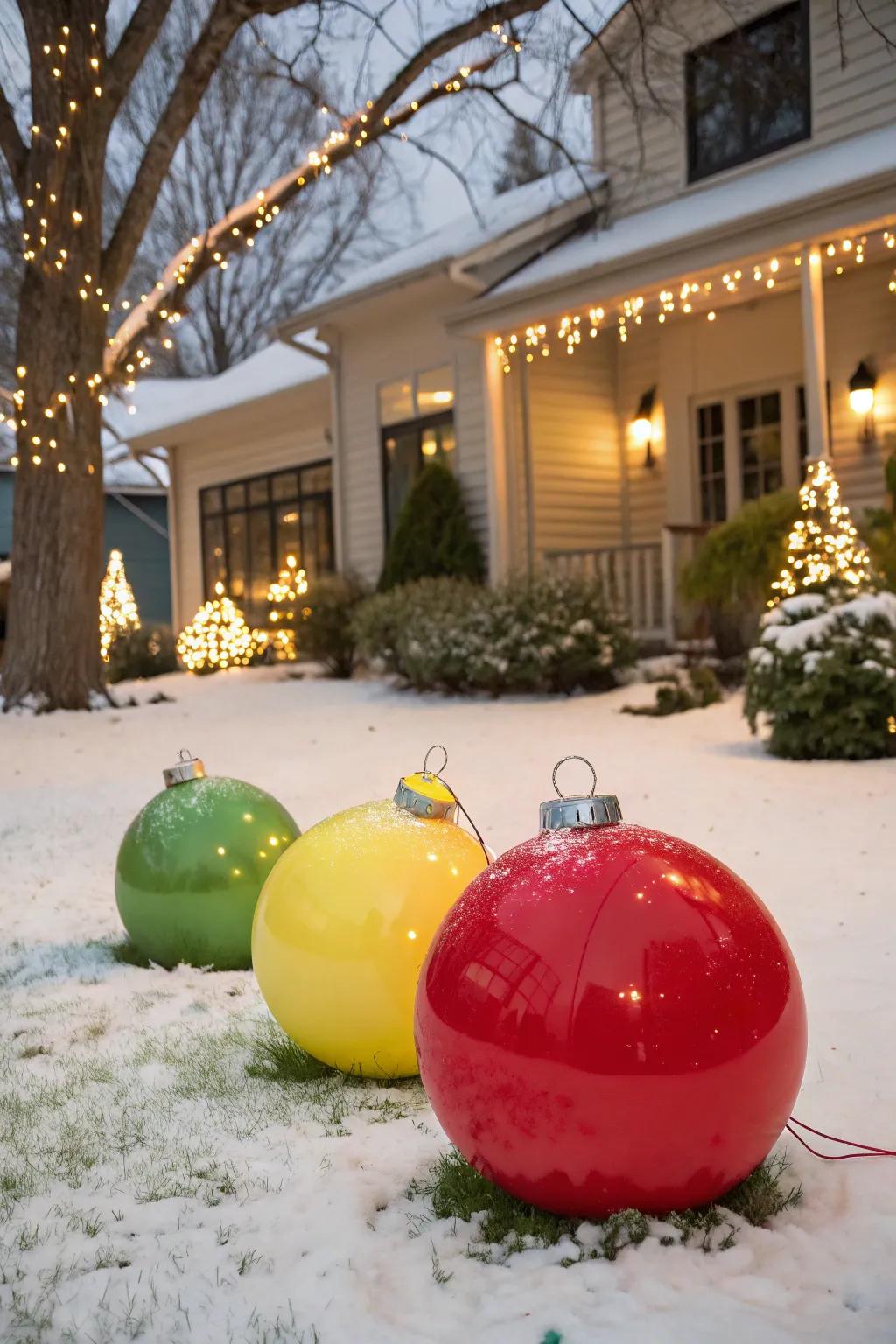 Grand ornaments make a bold and festive impact.