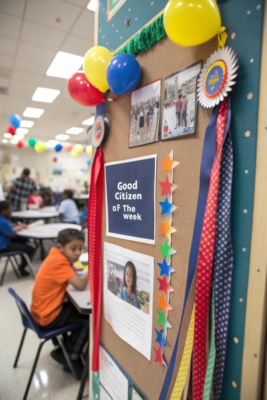 An interactive bulletin board celebrating good citizenship.