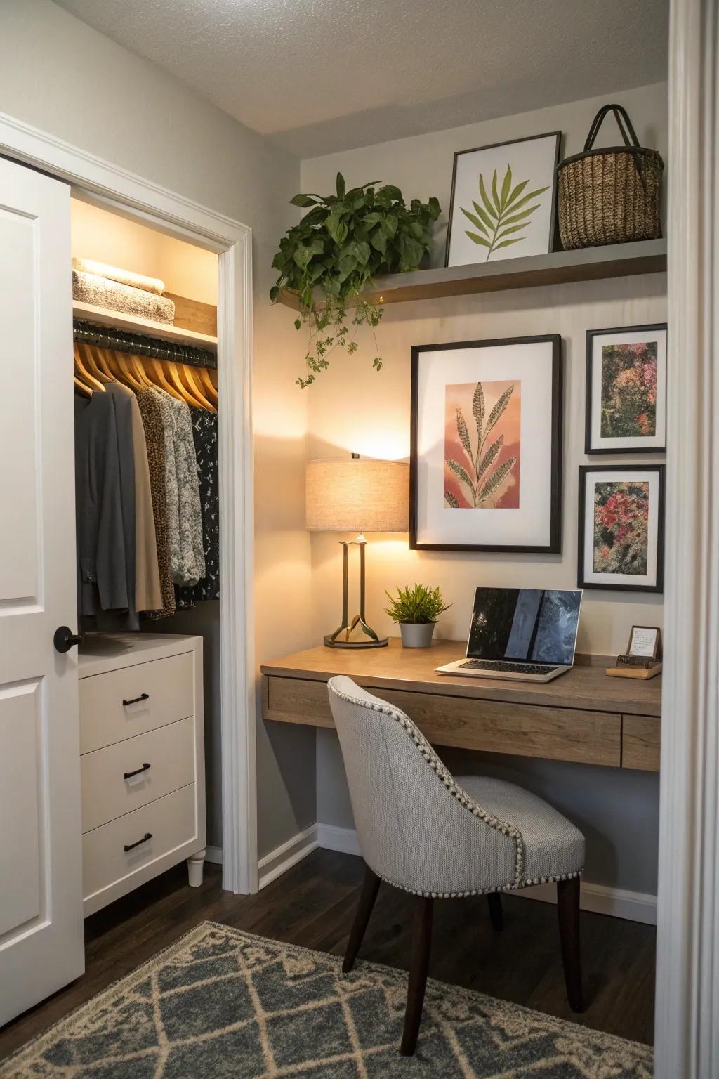 Customize your cloffice with uplifting and stimulating decorations.