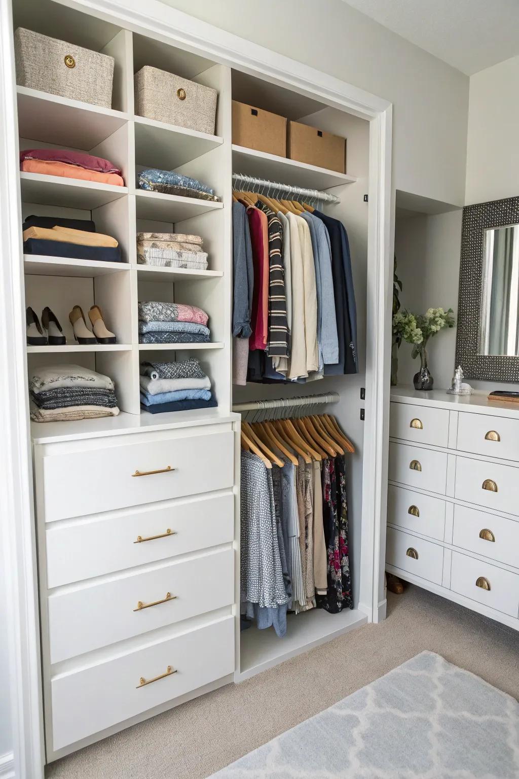 Uncovered racks providing smooth access to your go-to items.