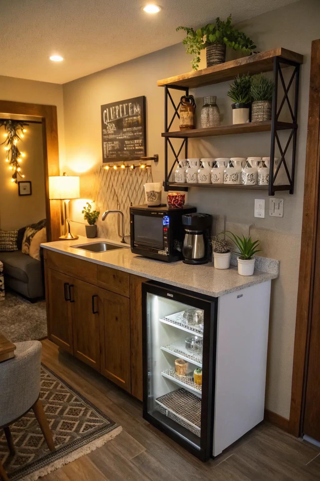 A chic coffee spot with customized touches.