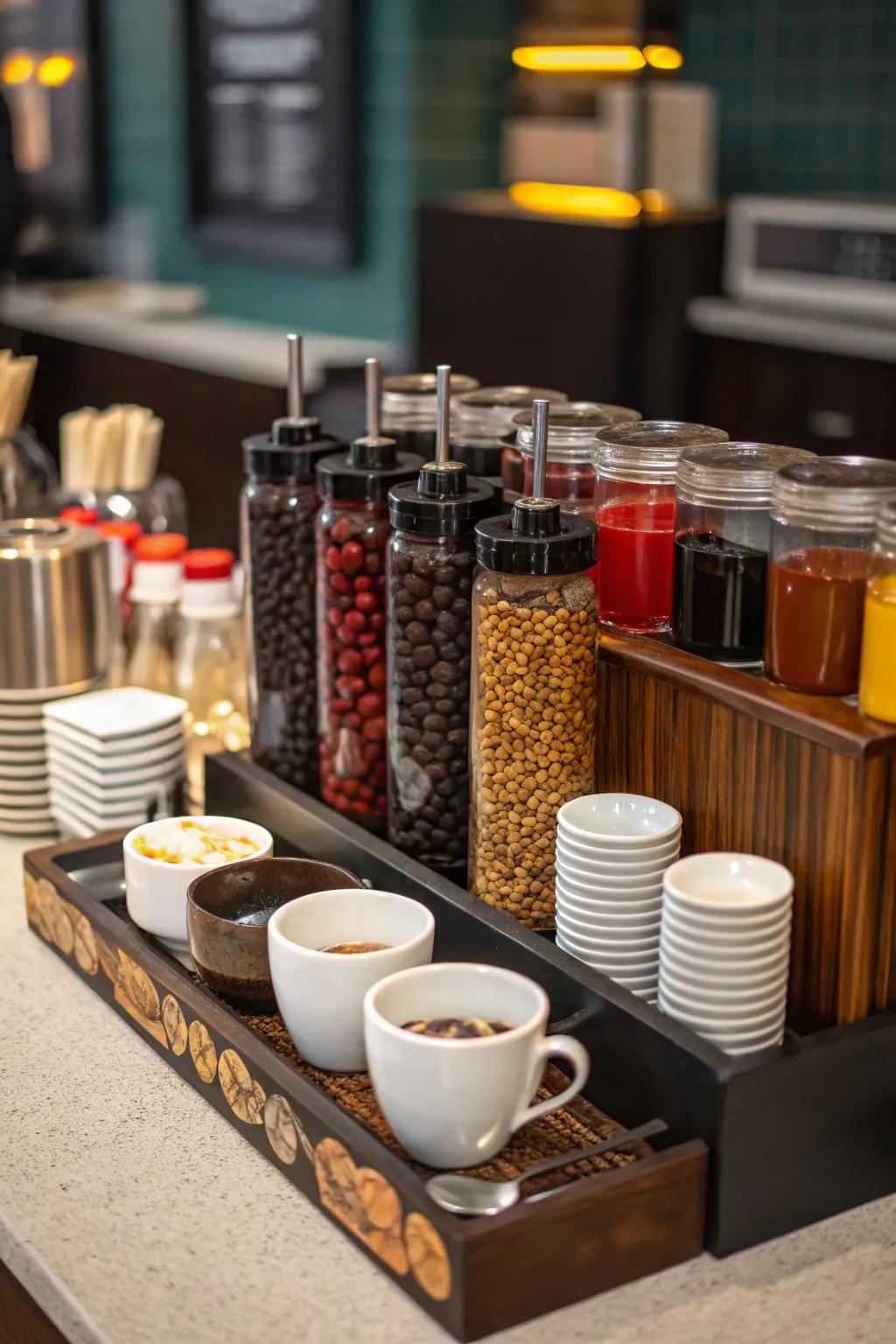 A gourmet coffee corner where inventiveness pours with each cup.