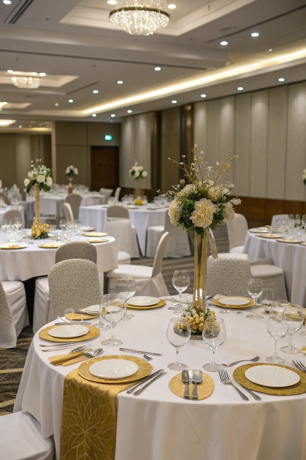 Refined table settings for an upscale celebration