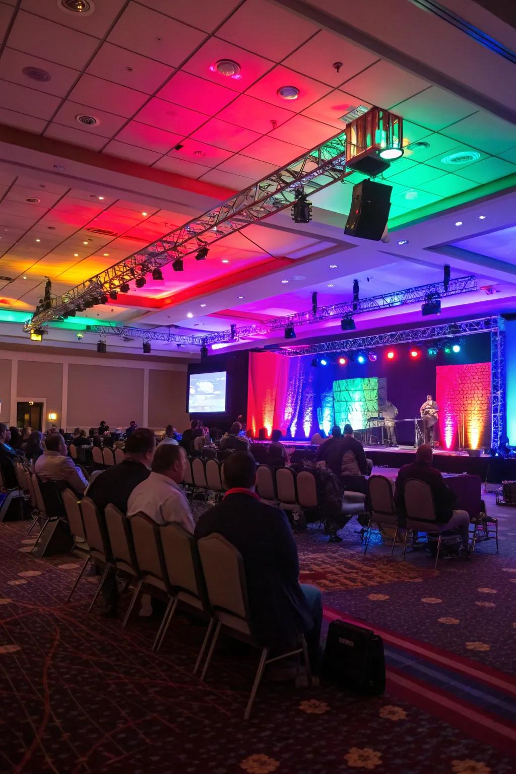 Dynamic lighting dramatically alters the atmosphere of your event.