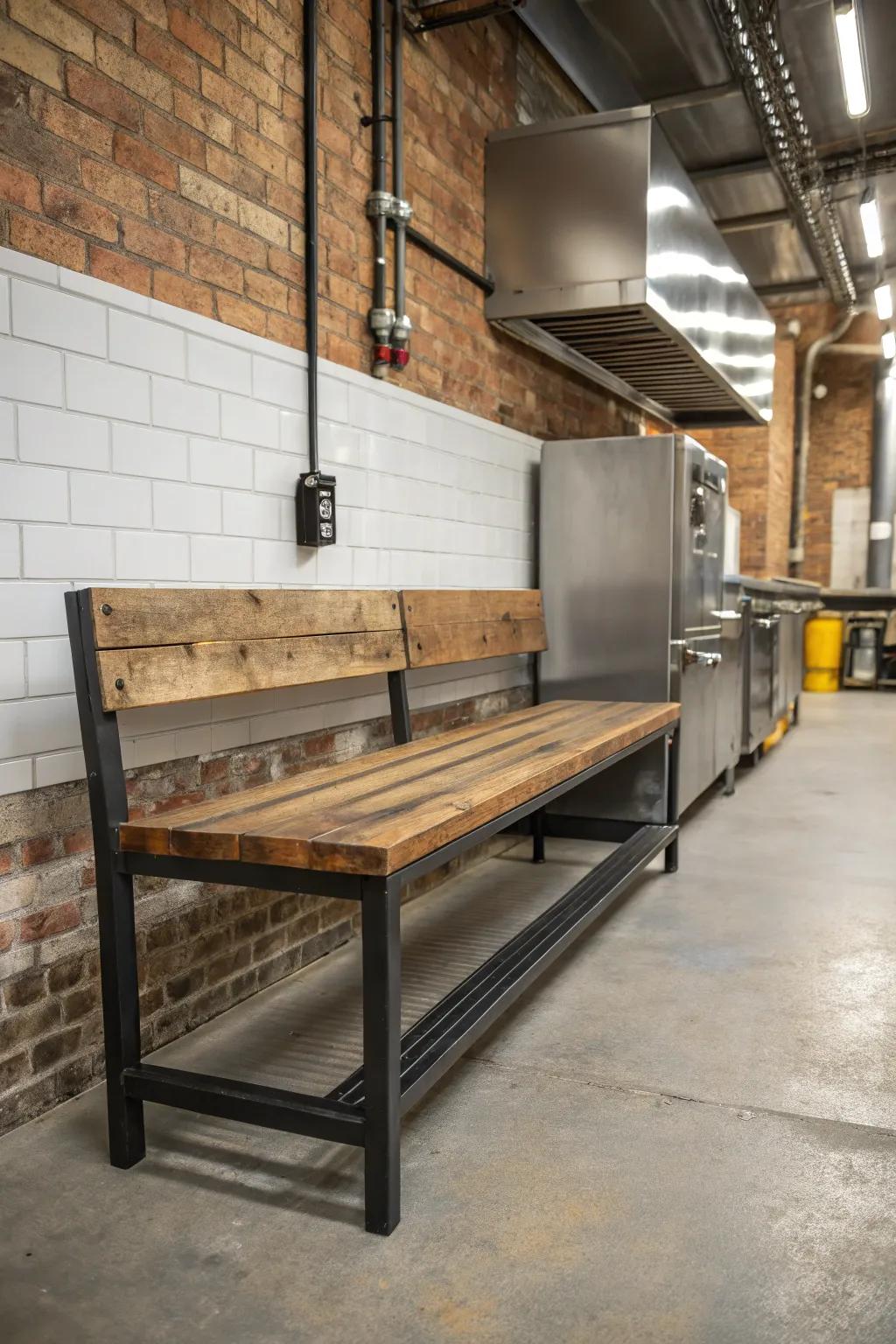Industrial chic: The ideal convergence of metal and wood.