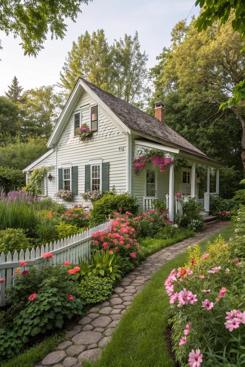 Clapboard and shingles provide timeless beauty.