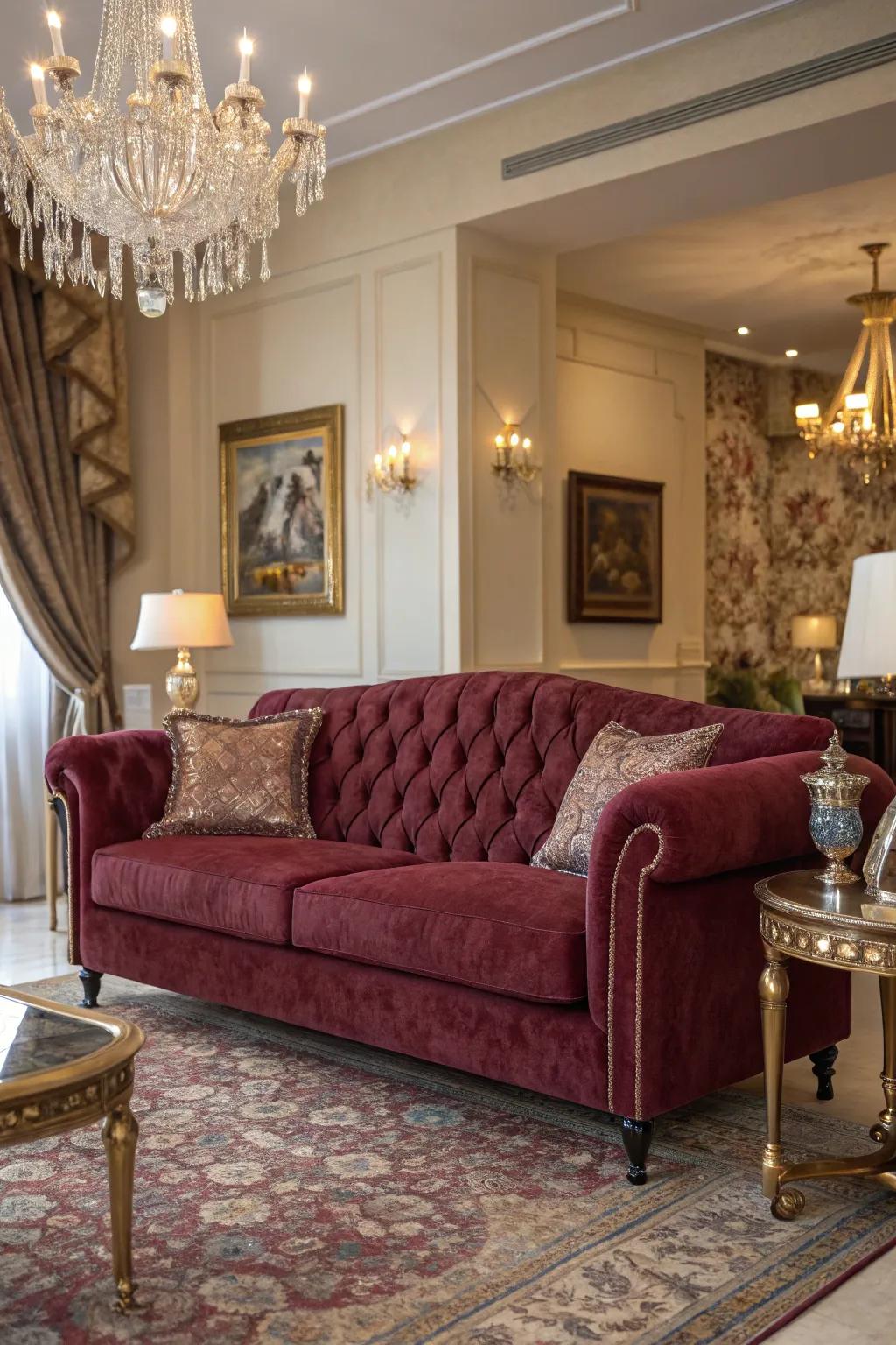 Velvet instantly adds a luxurious touch to your space.
