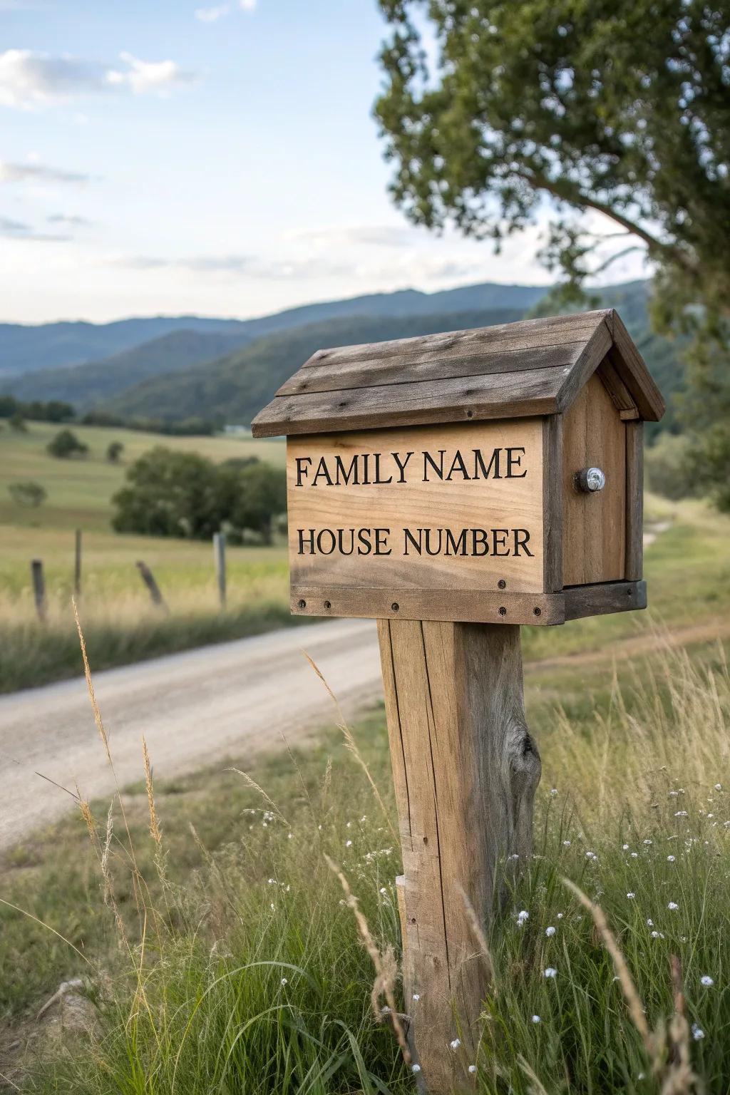 Personalized engravings offer a special charm to this mailbox.