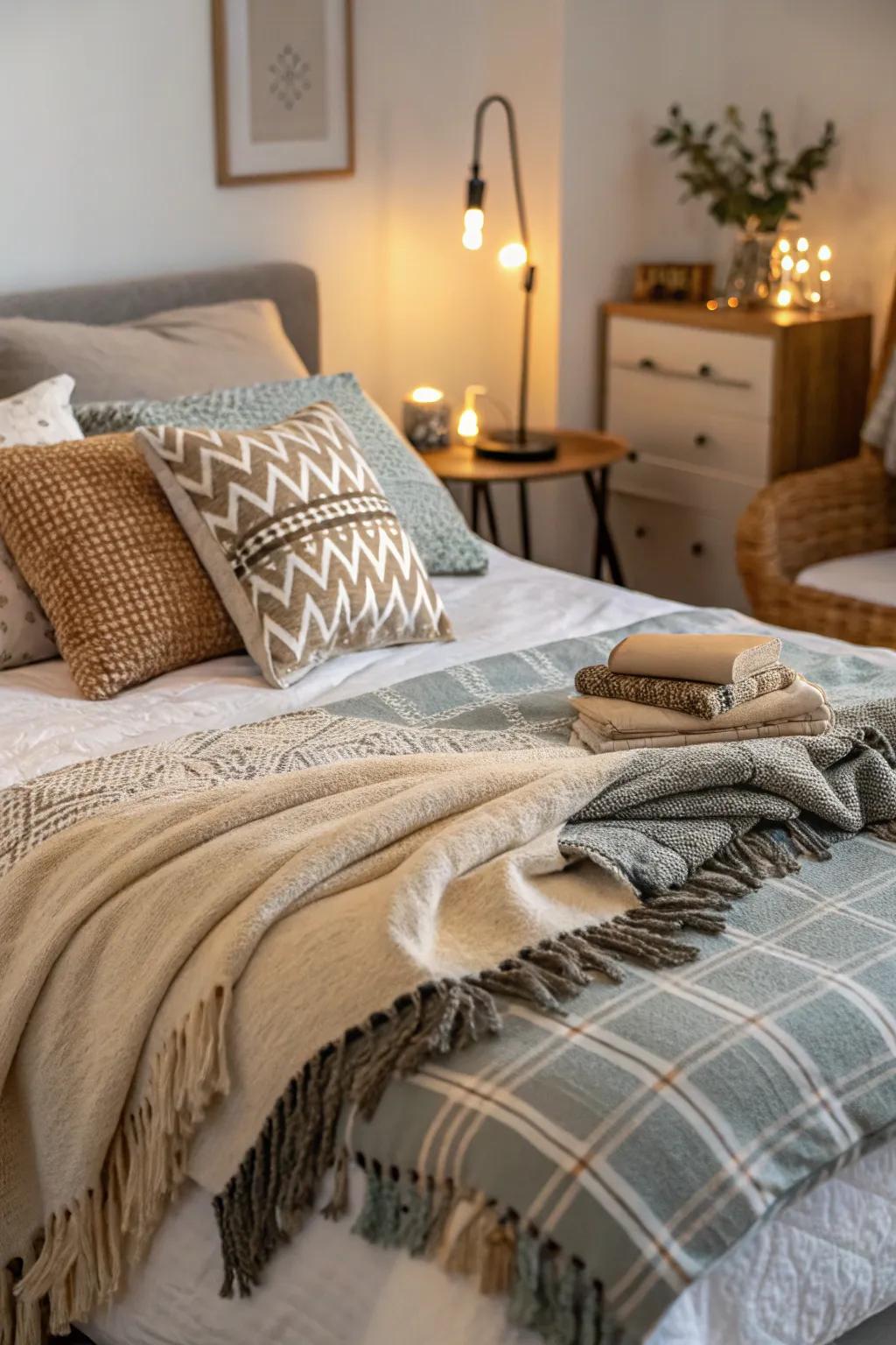Layers of texture greatly enhance the cozy feeling.