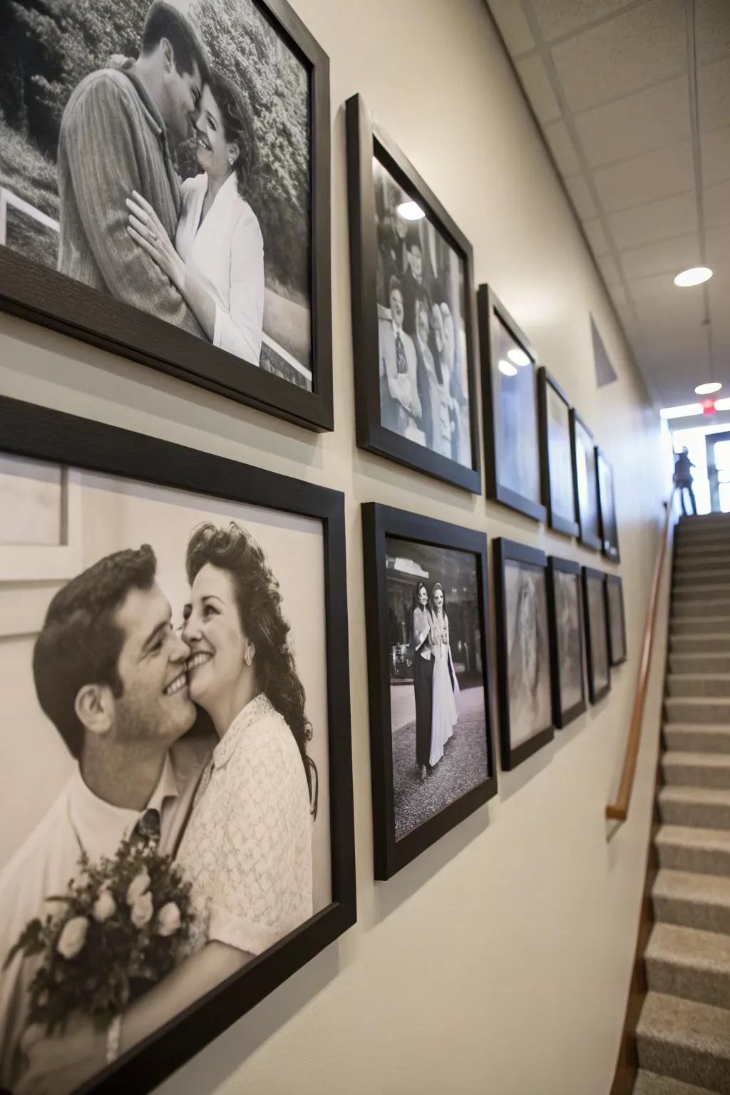 A themed photo display delivers an elegant and unified atmosphere.