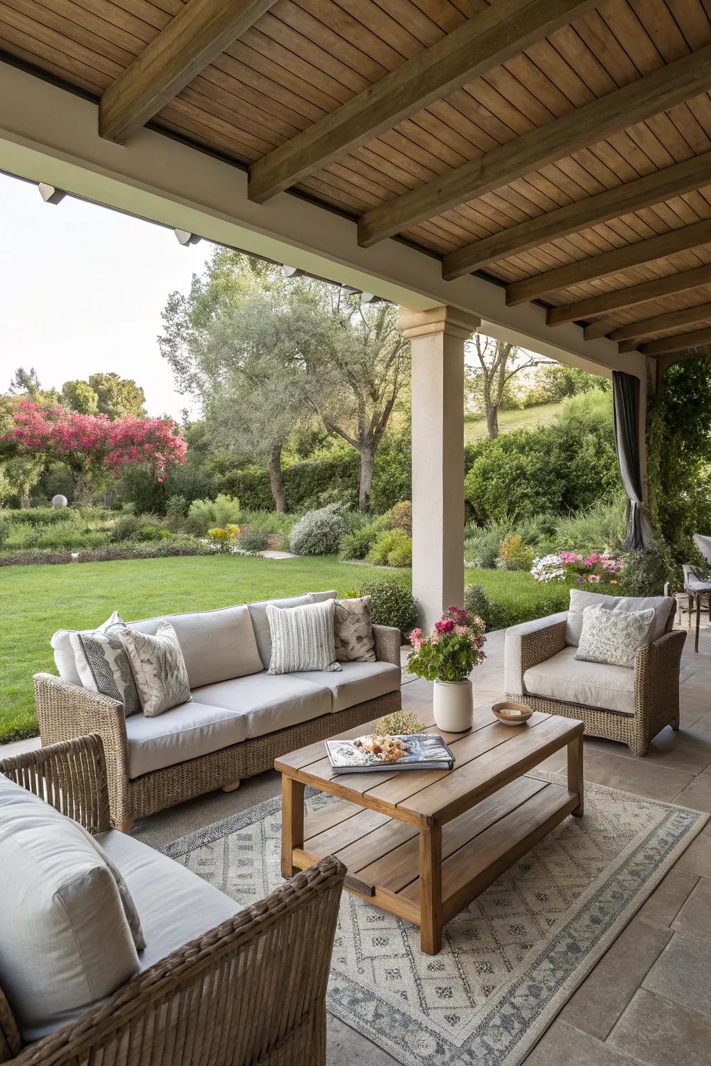 An outdoor living room that's perfect for unwinding.