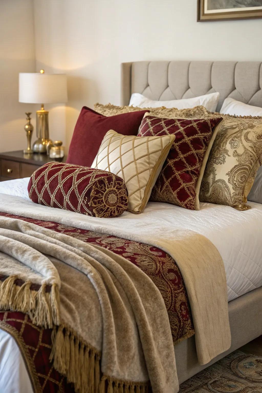 Throws and cushions enhance the warmth and style of your bedroom.