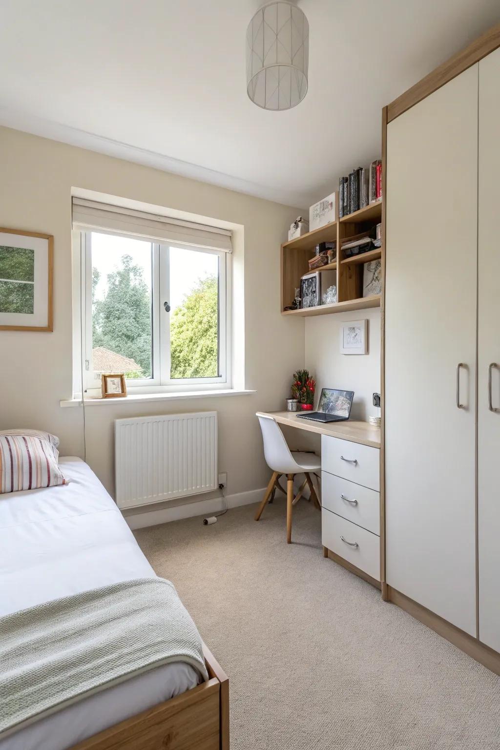 Simplified furniture makes the most of space and enhances the modern style.