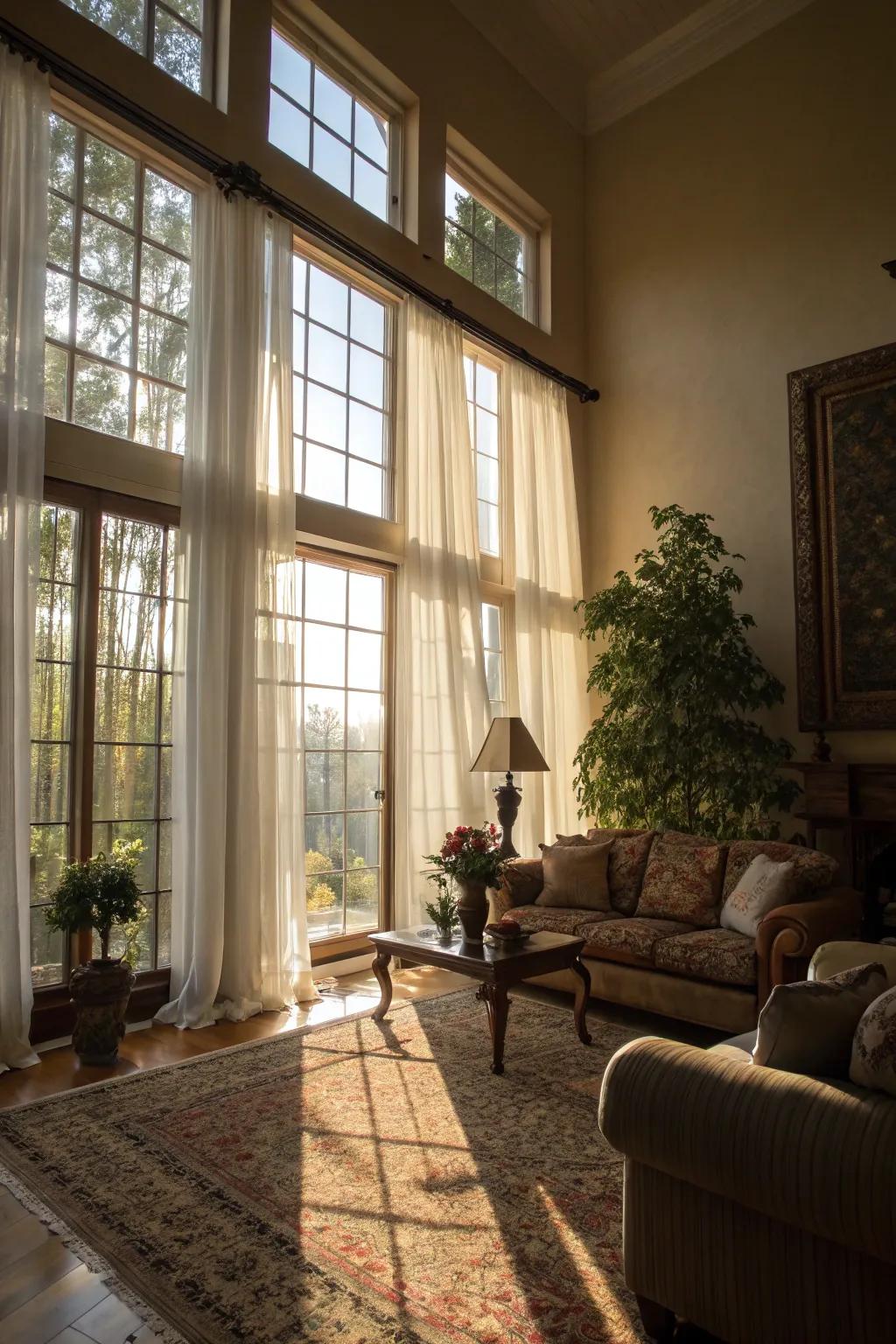 Sunlight enhances the cozy mood.