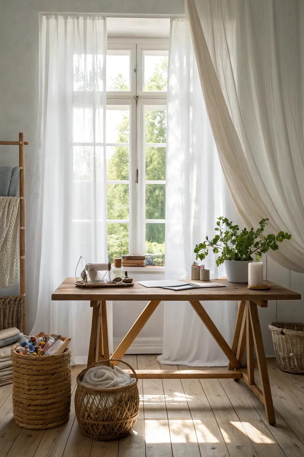Bask in creativity: Let natural light brighten your craft space for continuous inspiration.