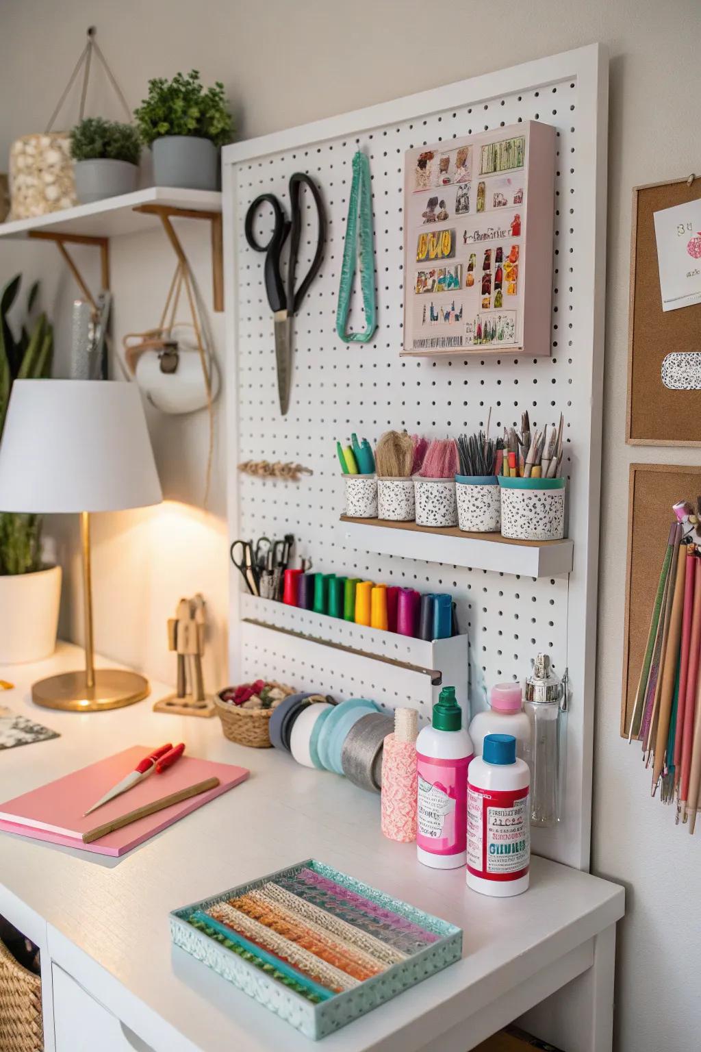 Pegboards deliver flexible and adaptable storage options.