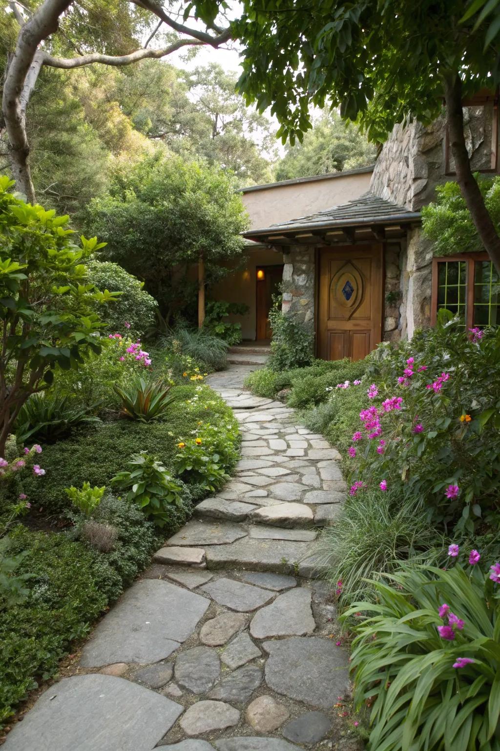 Clearly defined pathways elegantly invite visitors.