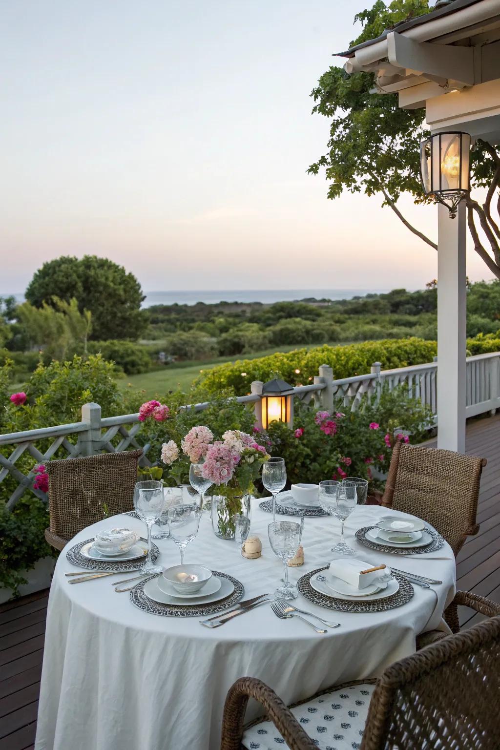 Establish an inviting dining area on your deck for meals outdoors.