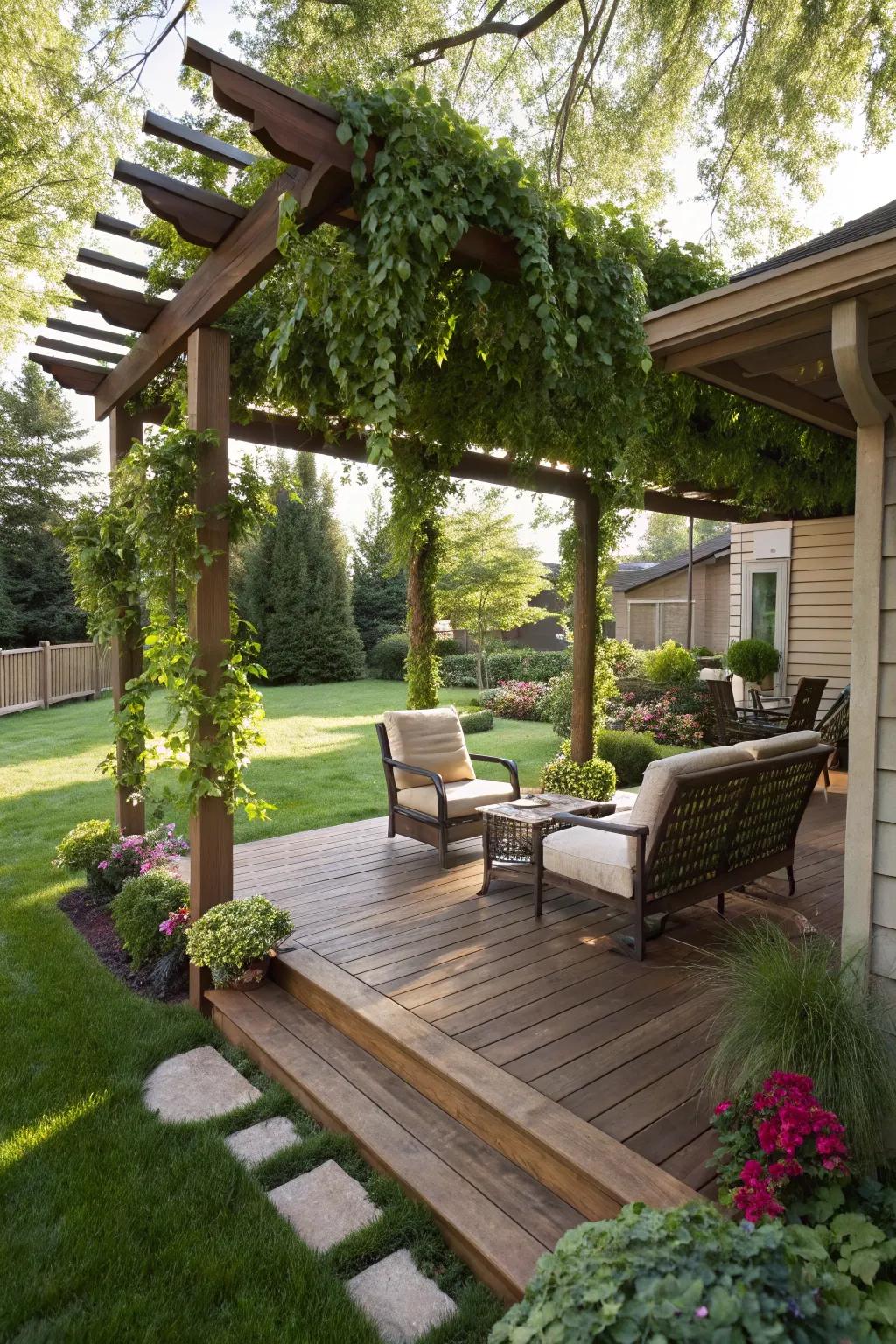 A pergola enriches your outdoor space with both style and shade.