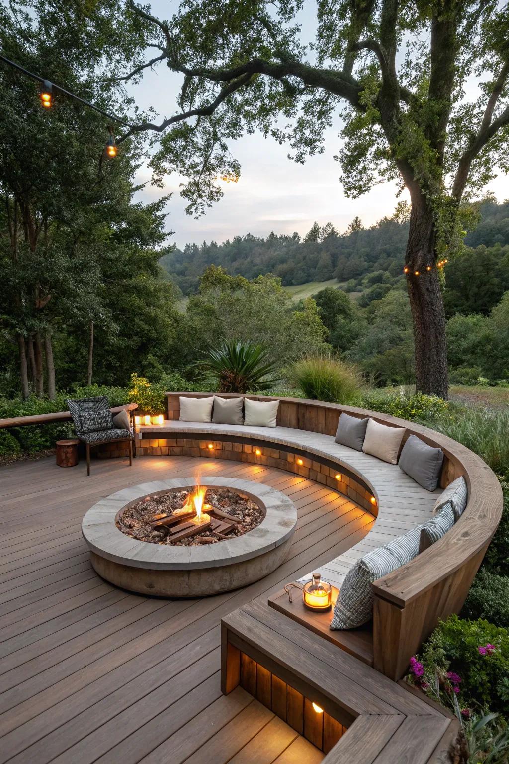 Arched benches introduce a unique and welcoming aspect to any deck.