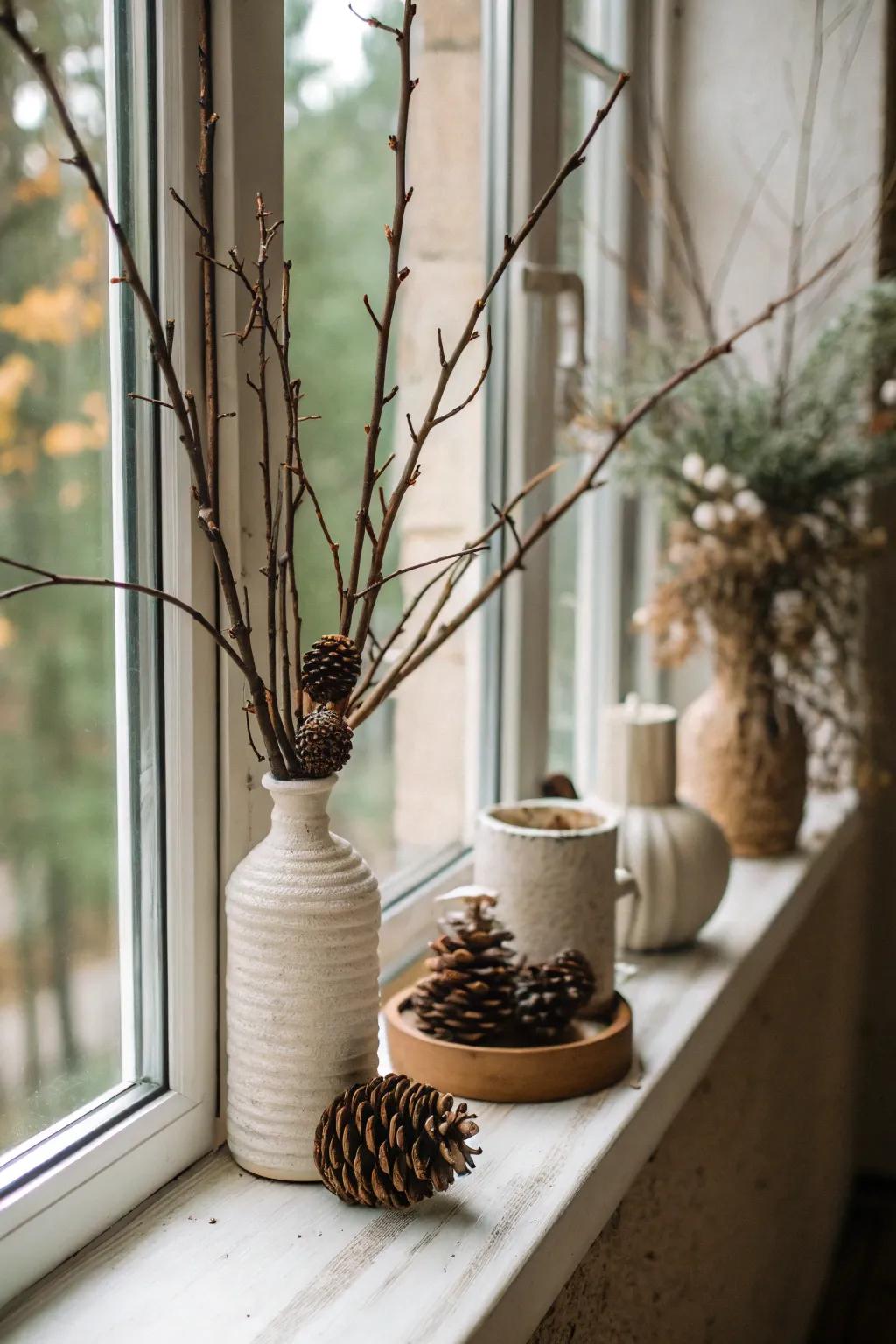 Organic accents produce a country-style allure and link the interior space with nature's beauty.