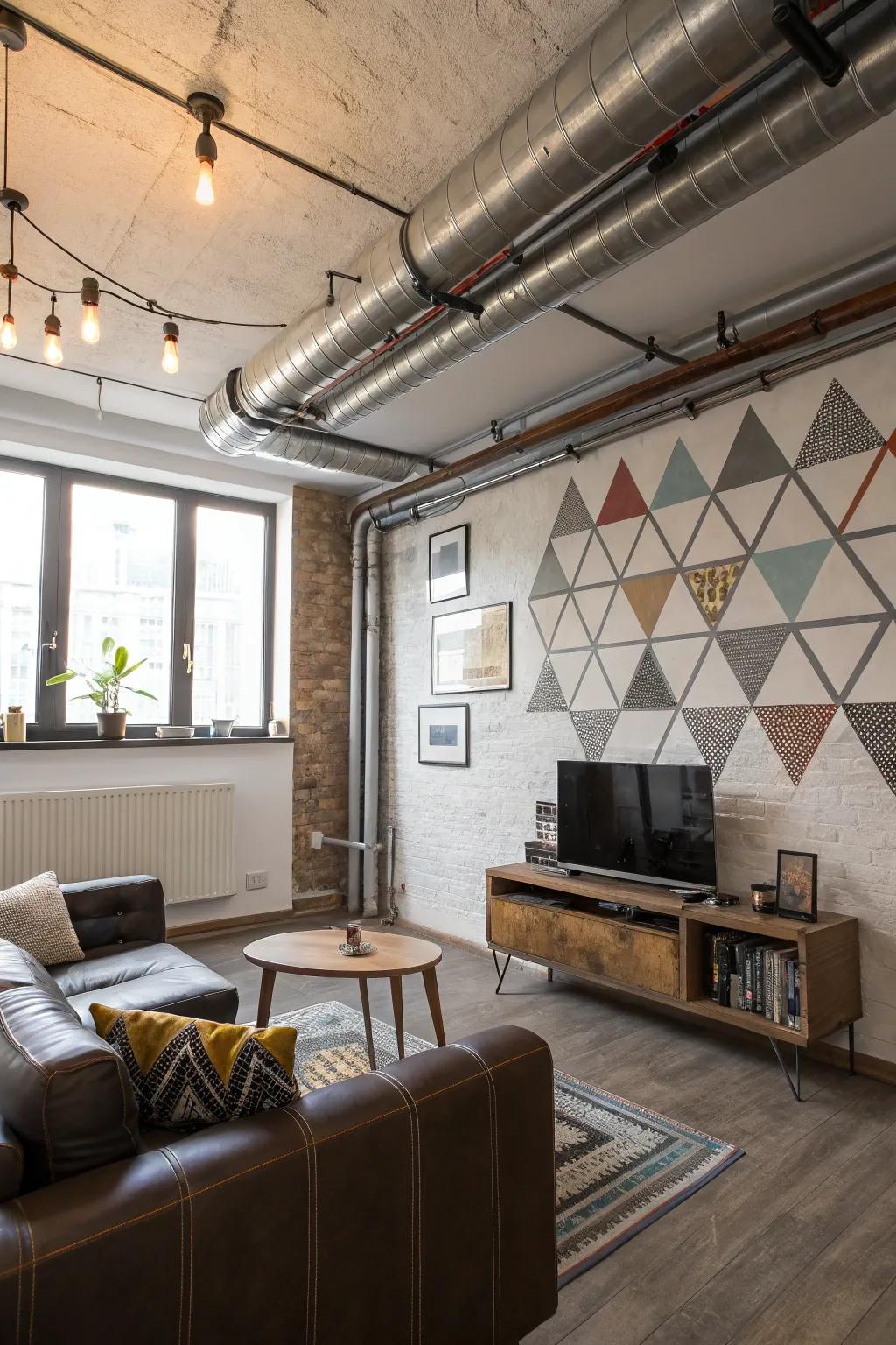 Pipes transformed into artistic decor.