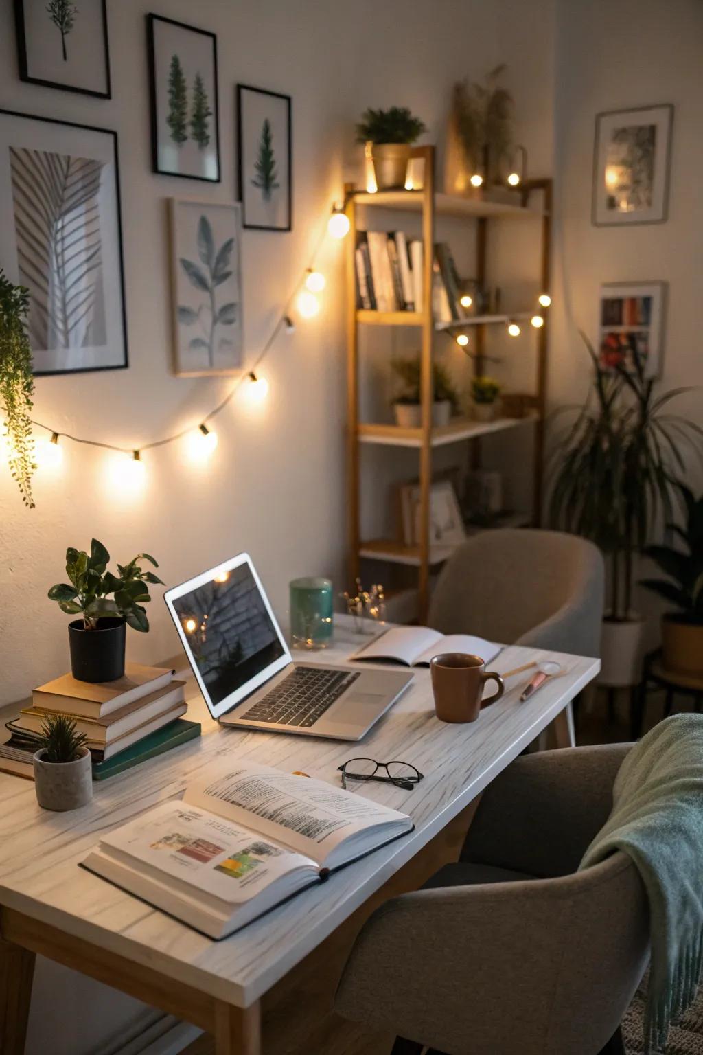 LED lighting adds style and mood to your workspace.