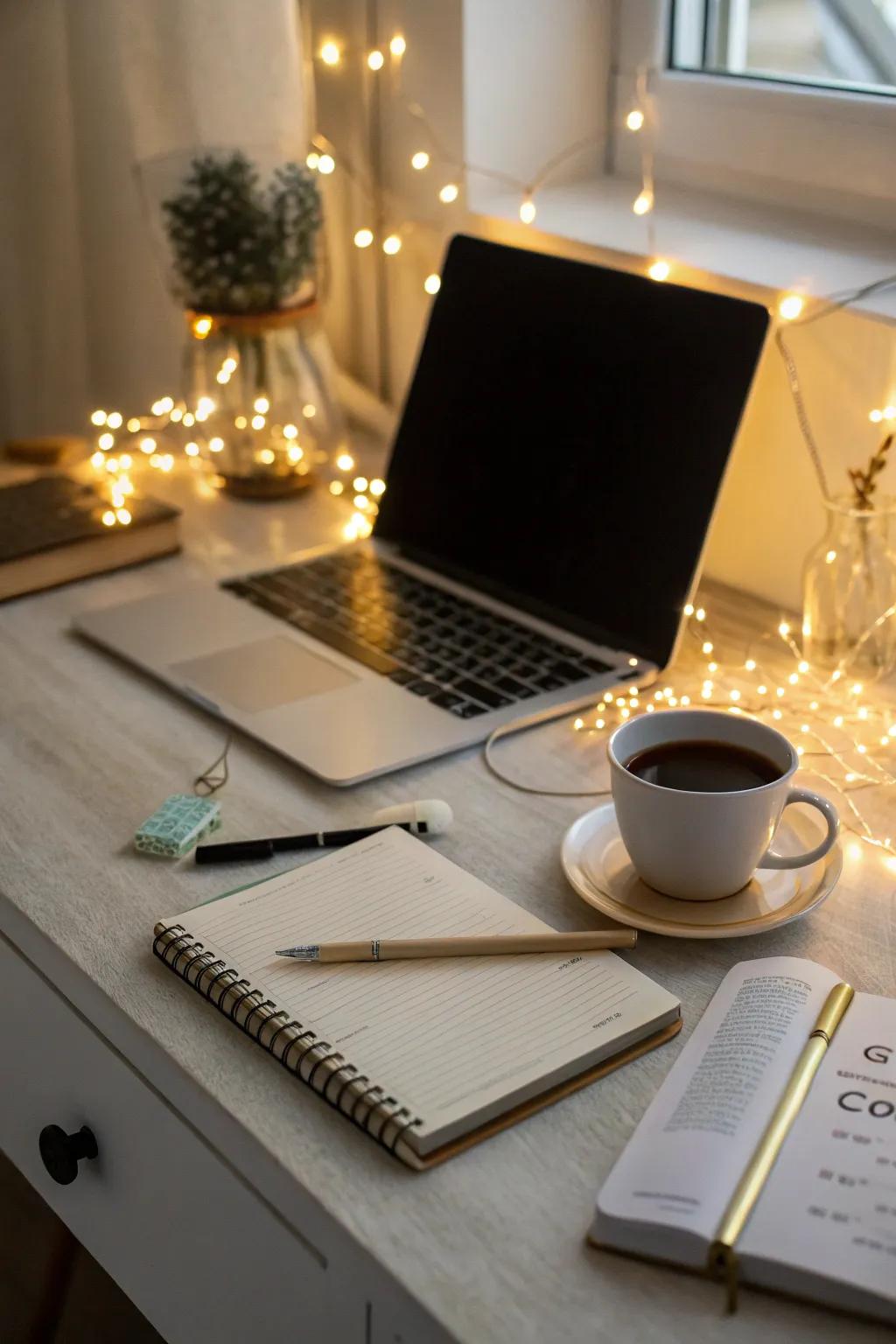 Change your workspace with surround lighting.