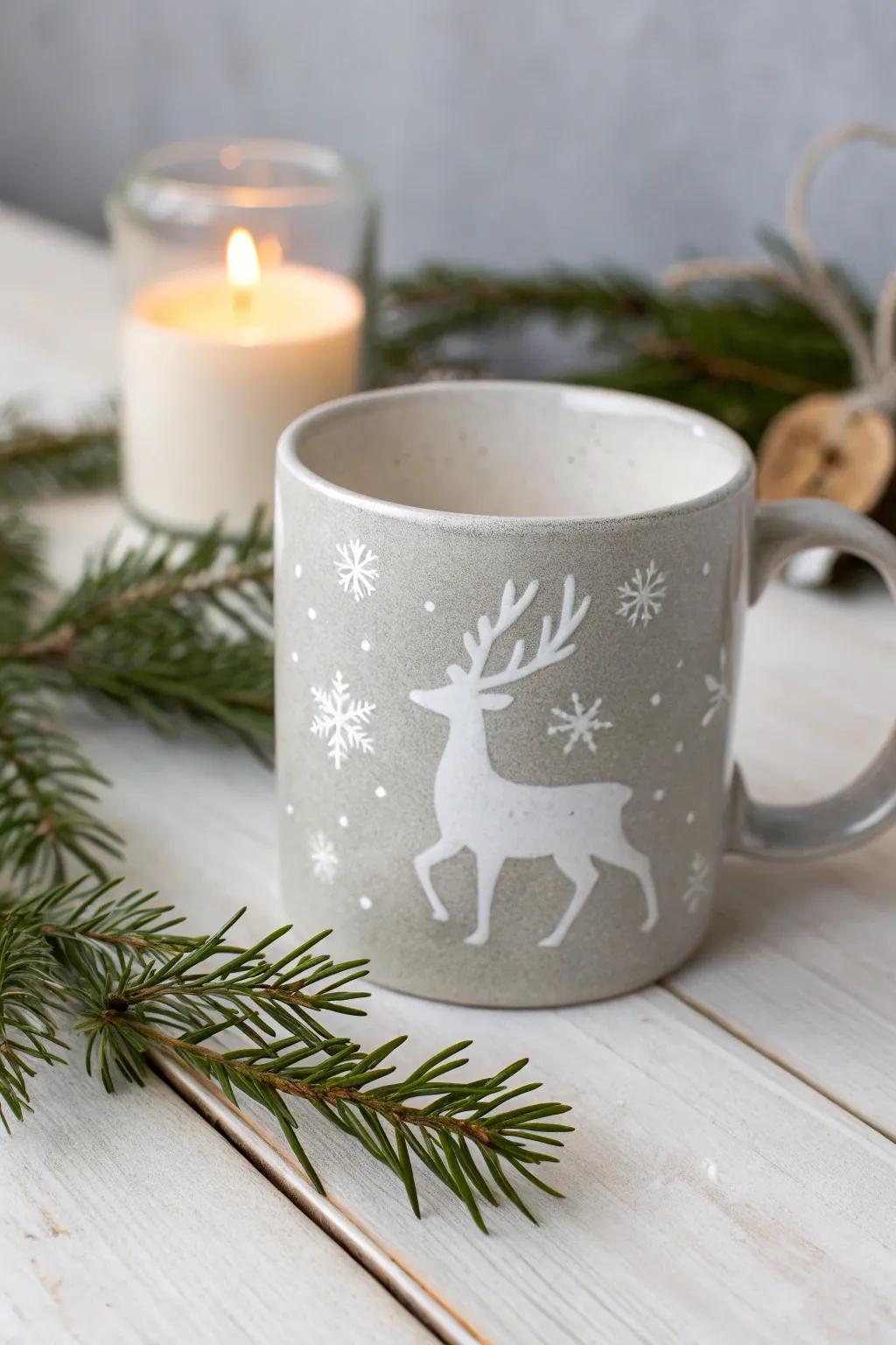 Take pleasure in holiday magic with this DIY deer cutout cup&mdash;where simplicity meets festive appeal.