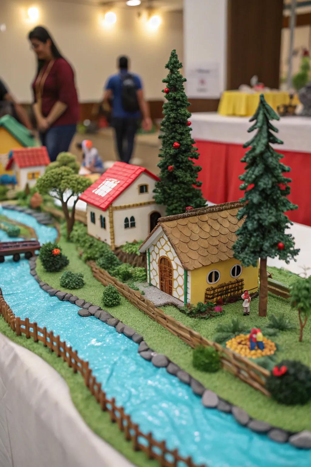 A charming village scene for your Golu display.