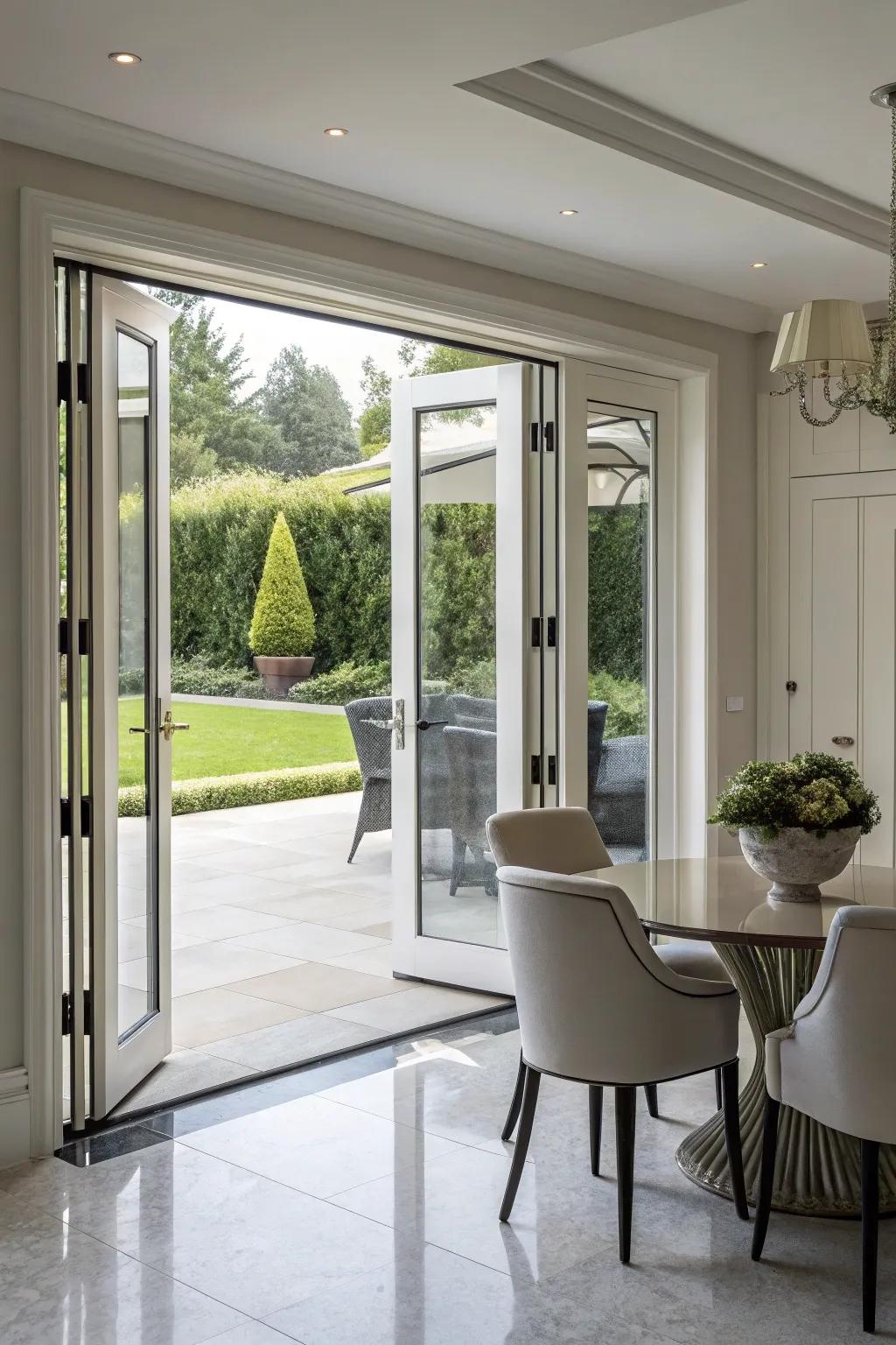 Savor versatility and style with bi-fold doors.