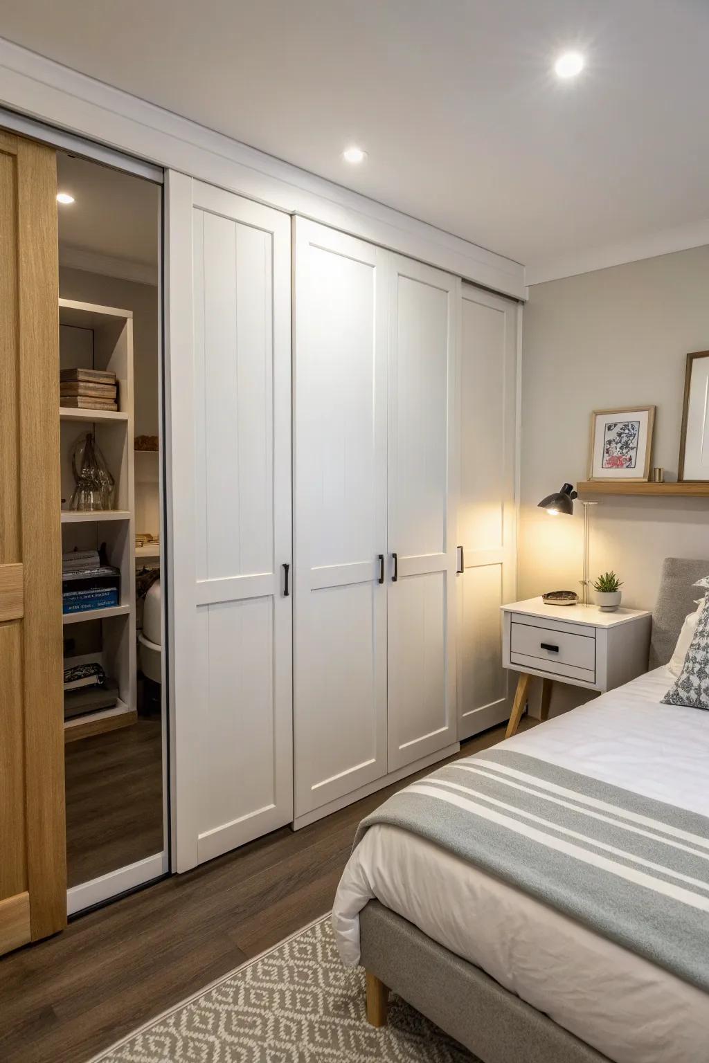 Bi-fold doors maintain organized and accessible spaces.