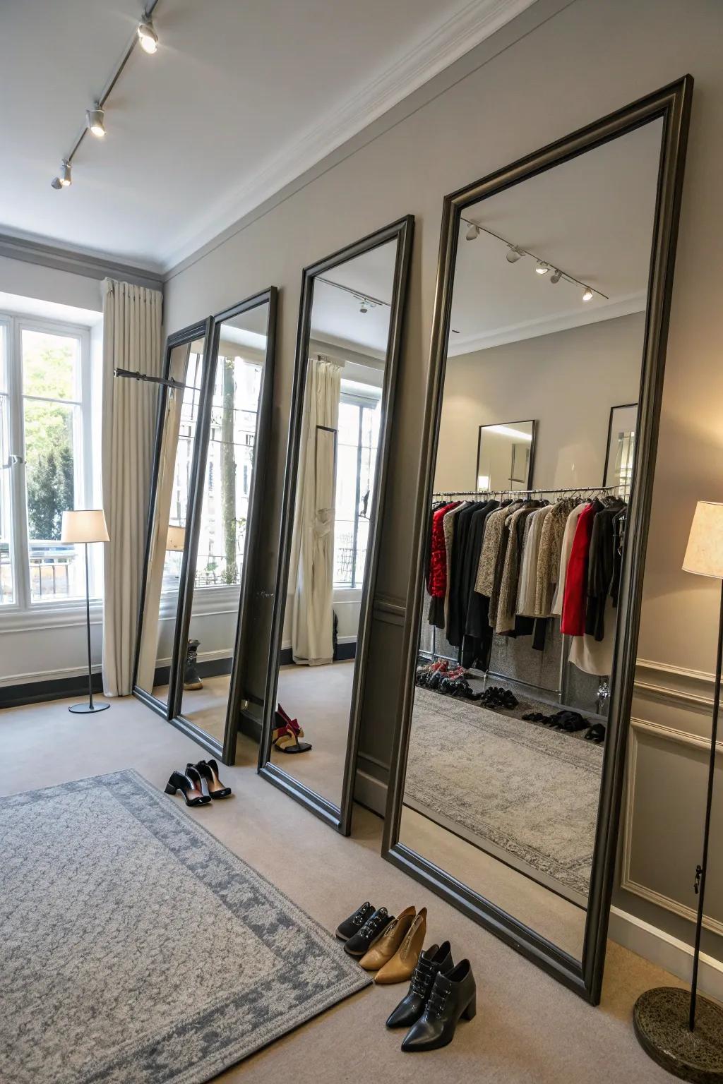Reflectors add depth and sophistication to your dressing room.