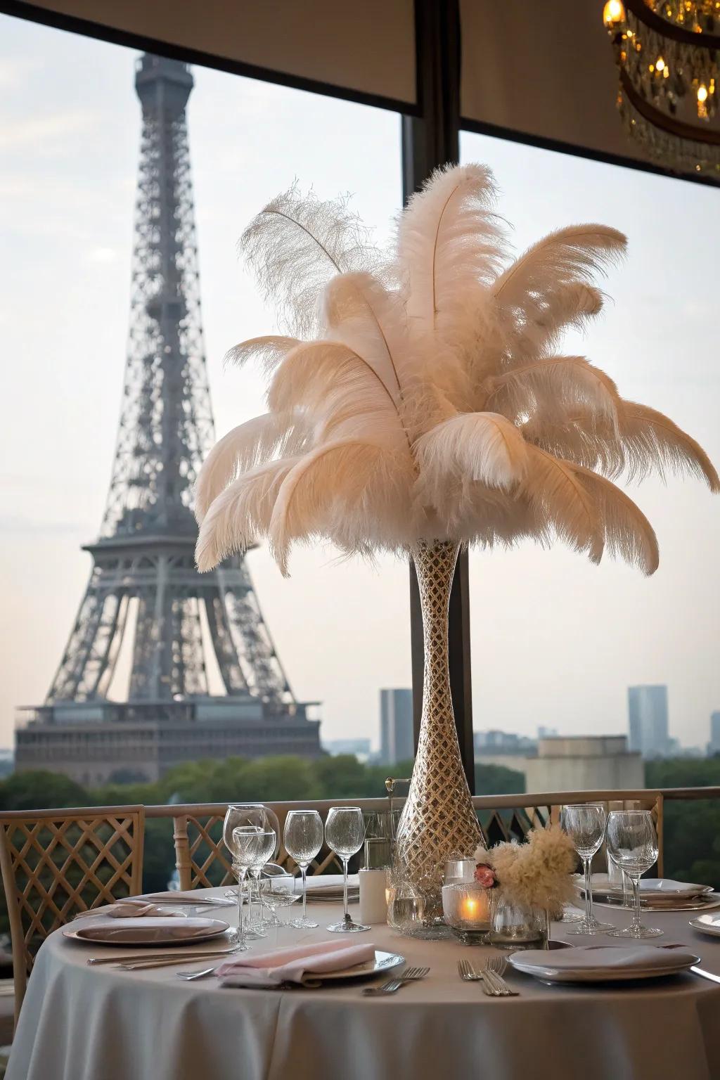Glamorous plumes for a hint of Parisian chic.