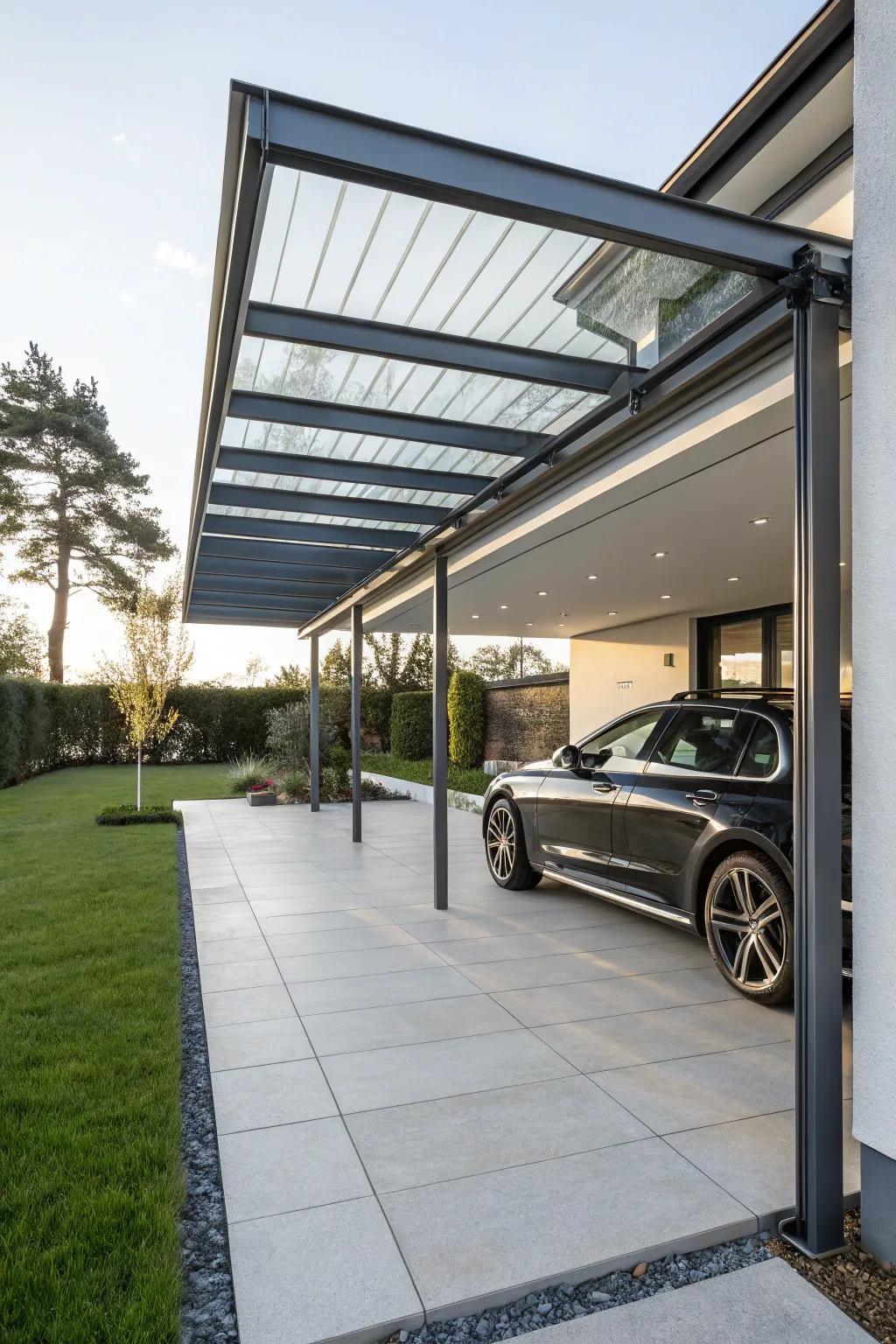 Metal frameworks provide a contemporary and long-lasting solution for your carport.