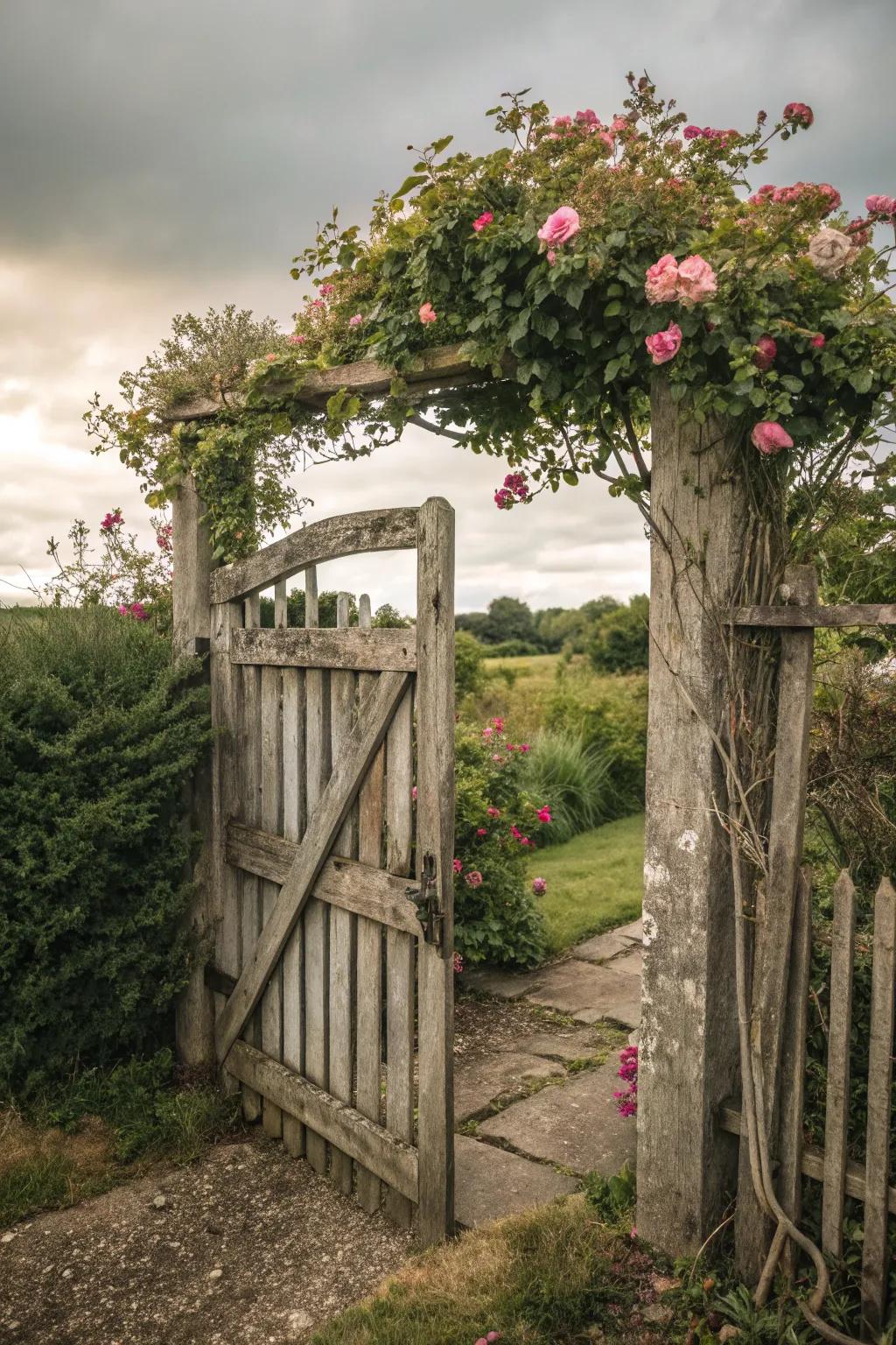 A doorway to nostalgia with weathered vintage charm.